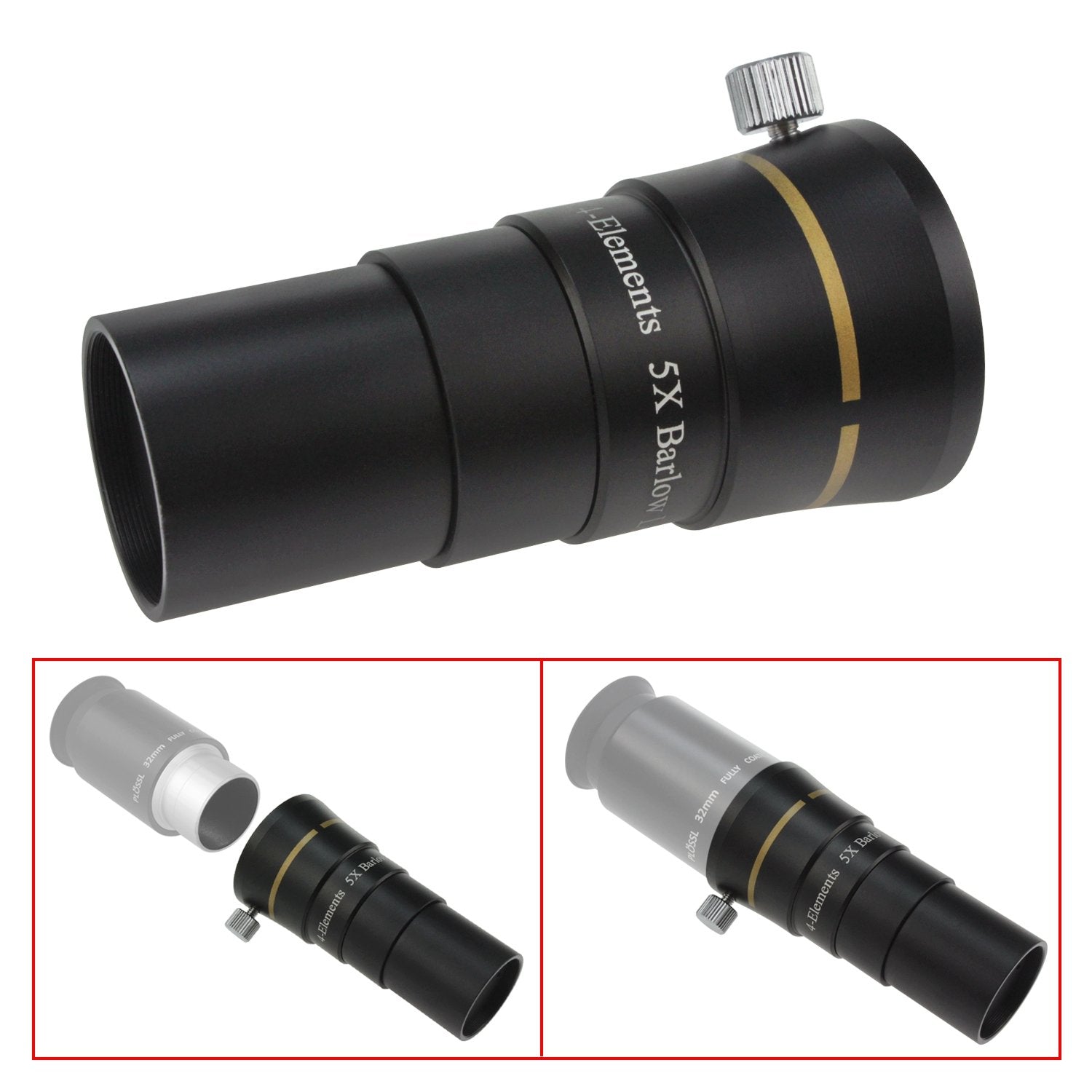 Astromania 1.25'' 4 Elements 5X Barlow Lens Fully Multi Coated Optics