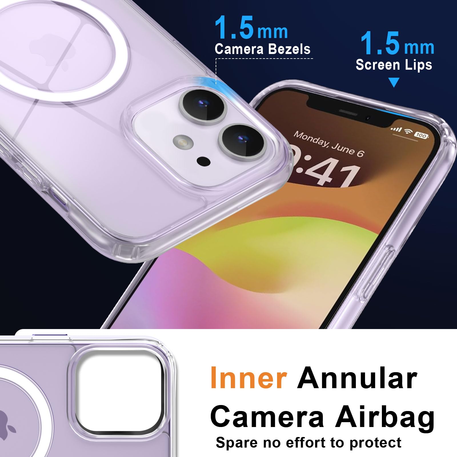 Mocca Strong Magnetic For Iphone 12 Case/Iphone 12 Pro Case, [Anti Yellowing][Compatible With Magsafe][Mil Grade Drop Protection