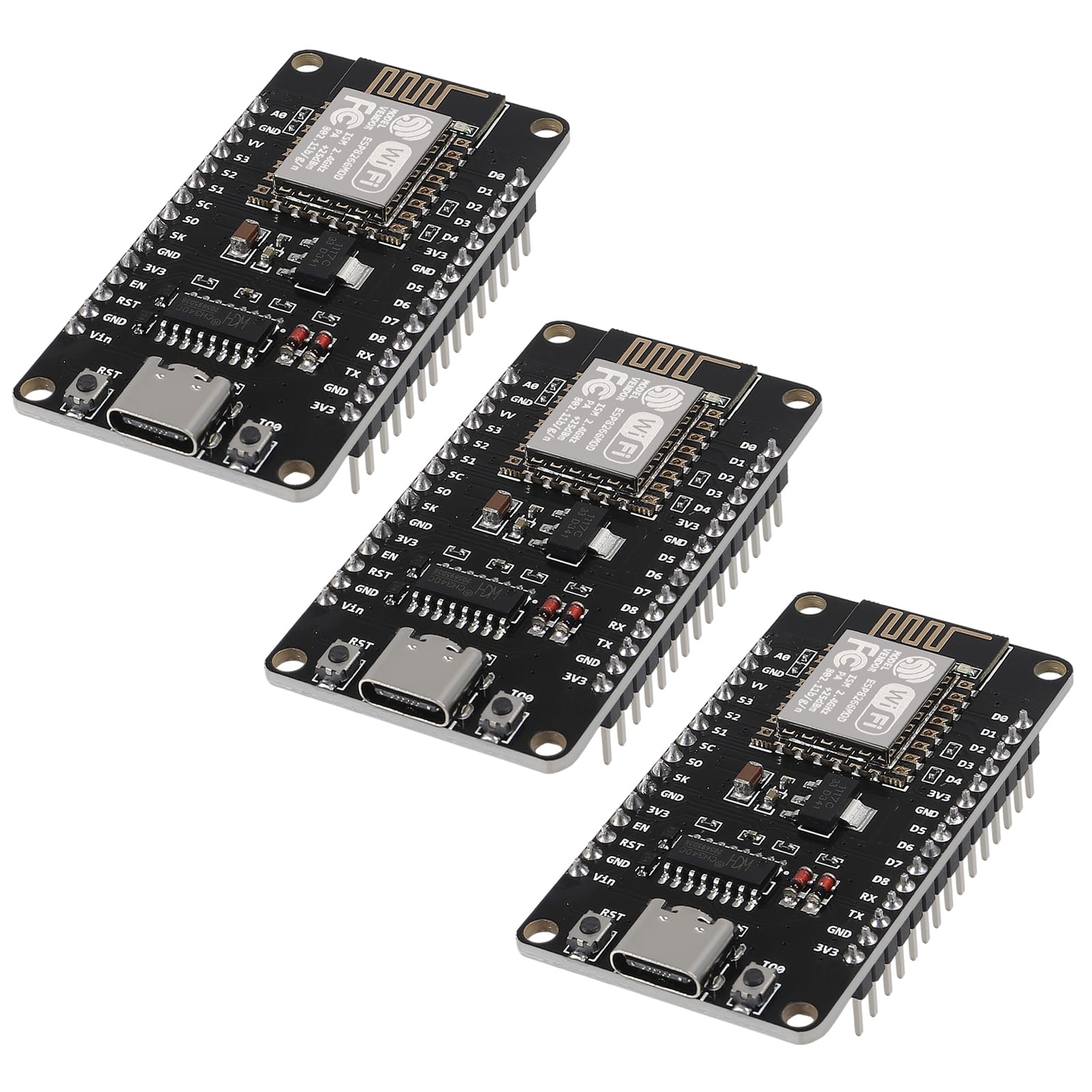 Aceirmc 3Pcs Type C Esp8266 Serial Wireless Module Ch340 Nodemcu V3 Lua Wifi Internet Of Things New Version Development Board Co