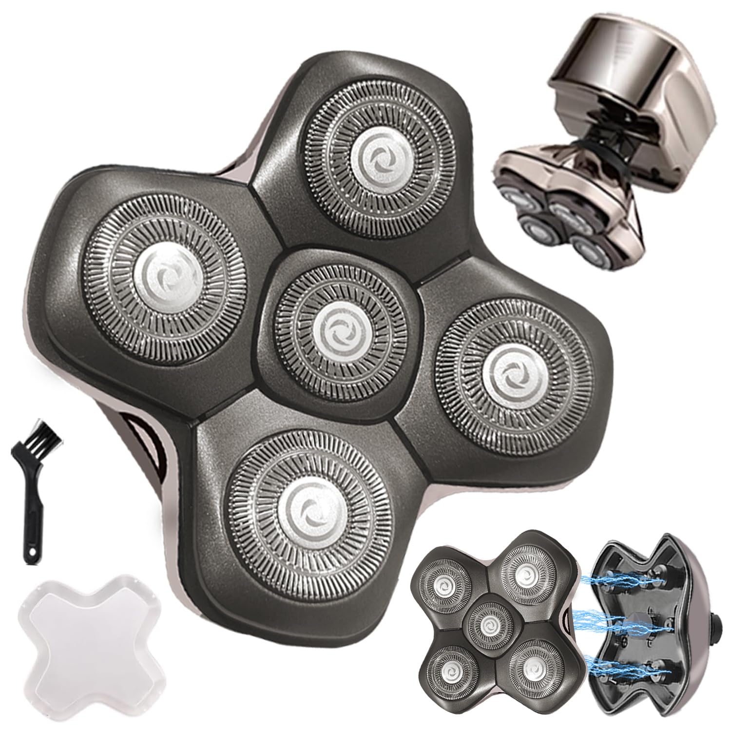 Vrmeta New Upgrade Head Shaver Replacement Heads For Skull Shaver Pitbull Platinum Pro Butterfly Kiss, And Palm Hypo Allergenic