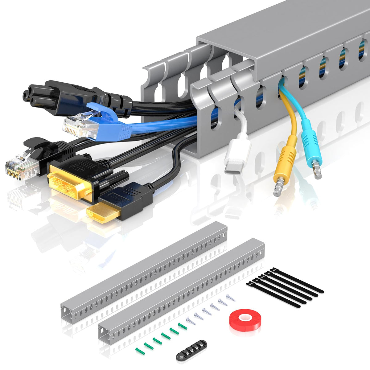 Server Rack Wire Slots Open Slot Wire Duct Kit, 31.4''(2 X 15.7) Server Rack Cable Management ...
