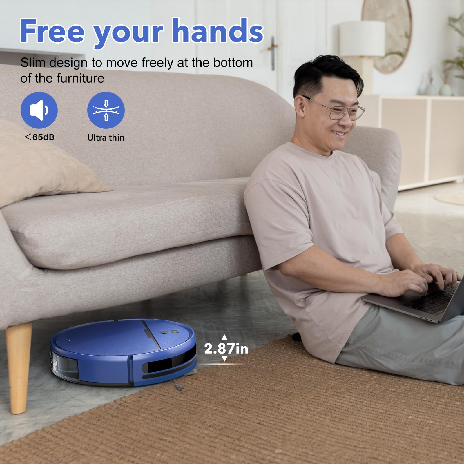 2 In 1 Mopping And Vacuuming Robot, Robot Vacuum And Mop Combo Compatible With Wifi/App, Robotic Vacuum Cleaner Self Charging, S