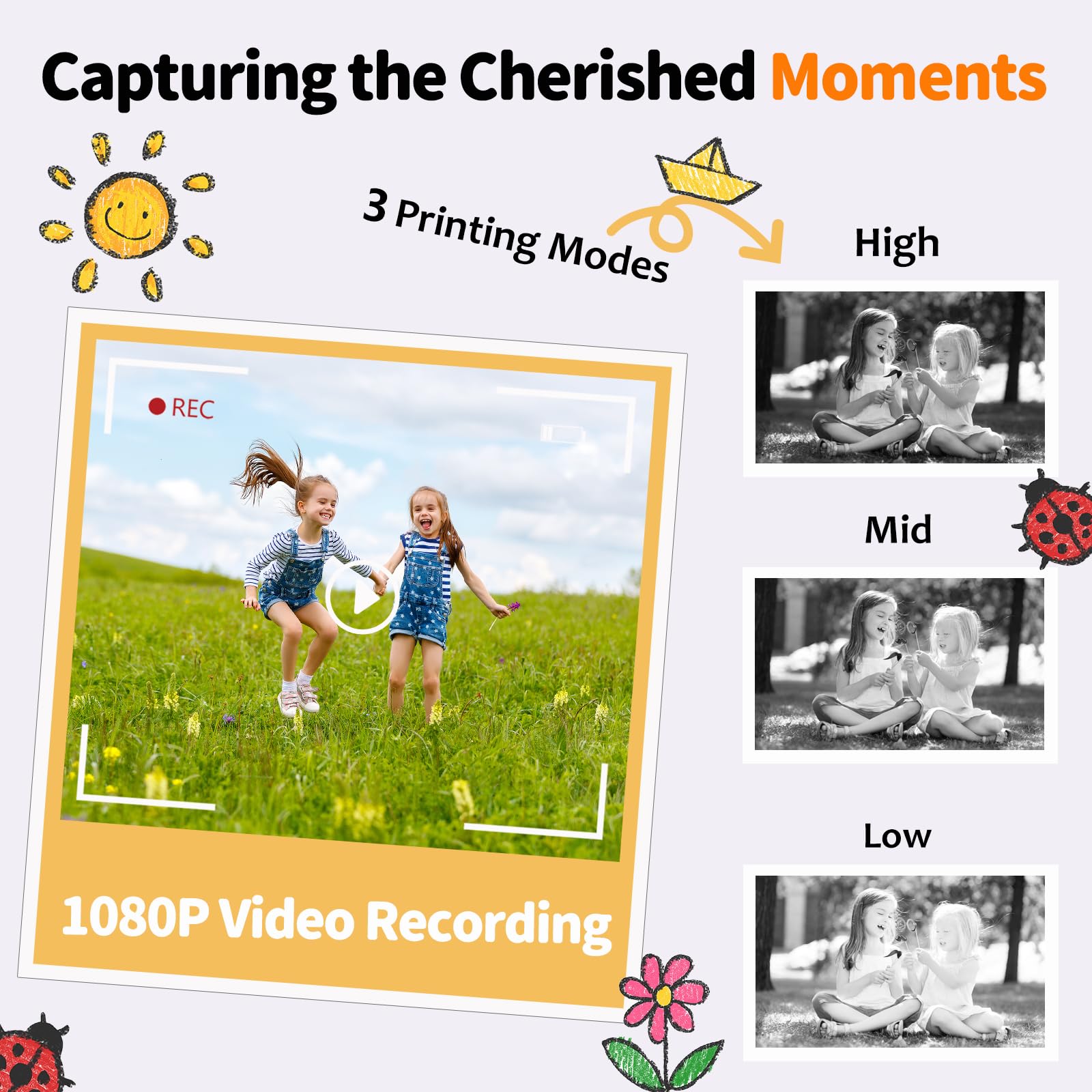 Joytrip Instant Print Camera For Kids, Christmas Birthday Gifts For Boys Girls Age 3 12, 48Mp Photos 1080P Digital Video Camera,