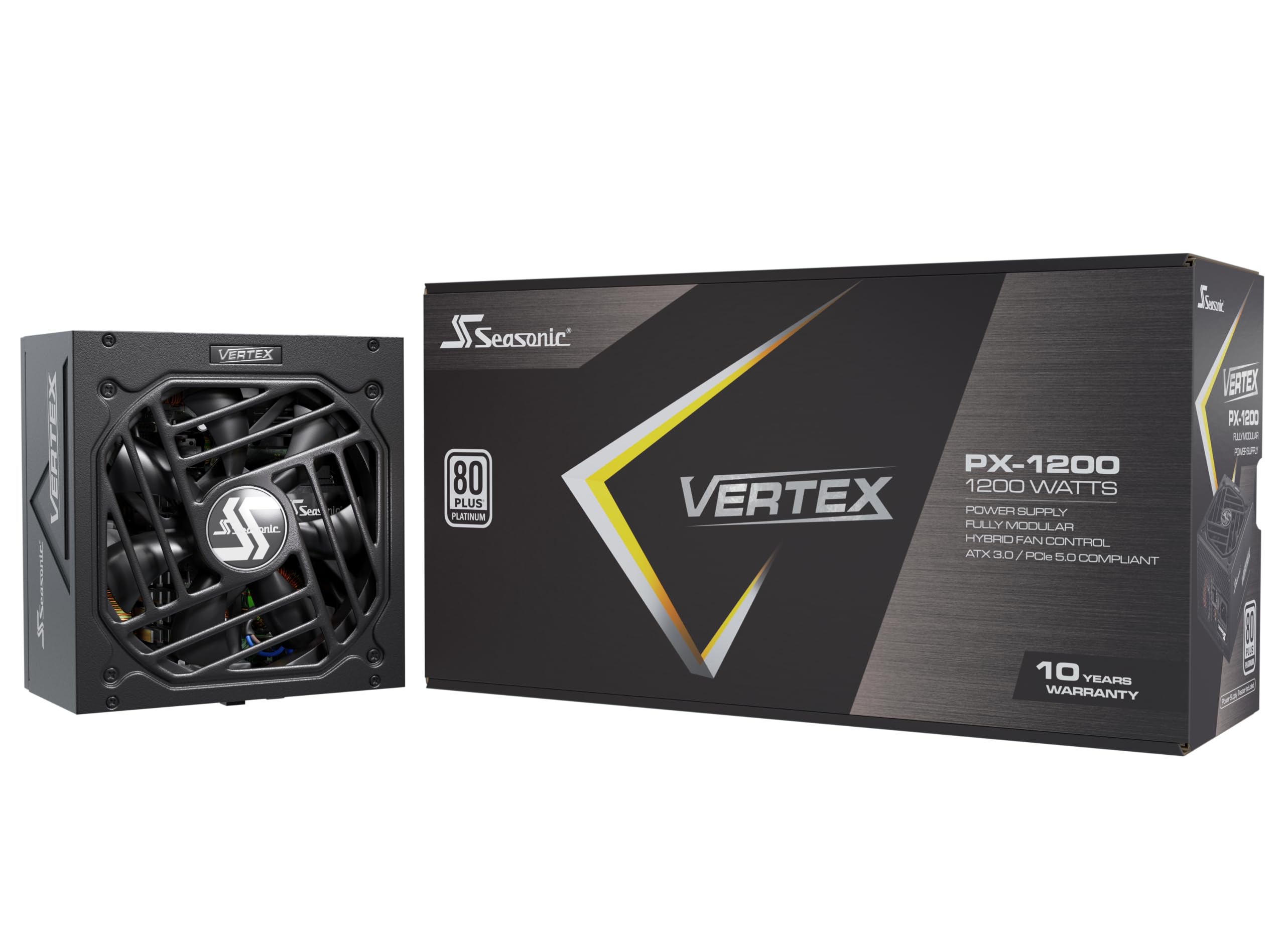 Seasonic Vertex Px 1200 | 1200W | 80+ Platinum | Atx 3.0 & Pcie 5.0 Ready | Full Modular | Atx Form Factor | Low Noise | Premium Japanese Capacitor | Nvidia Rtx 30/40 Super & Amd Gpu Compatible