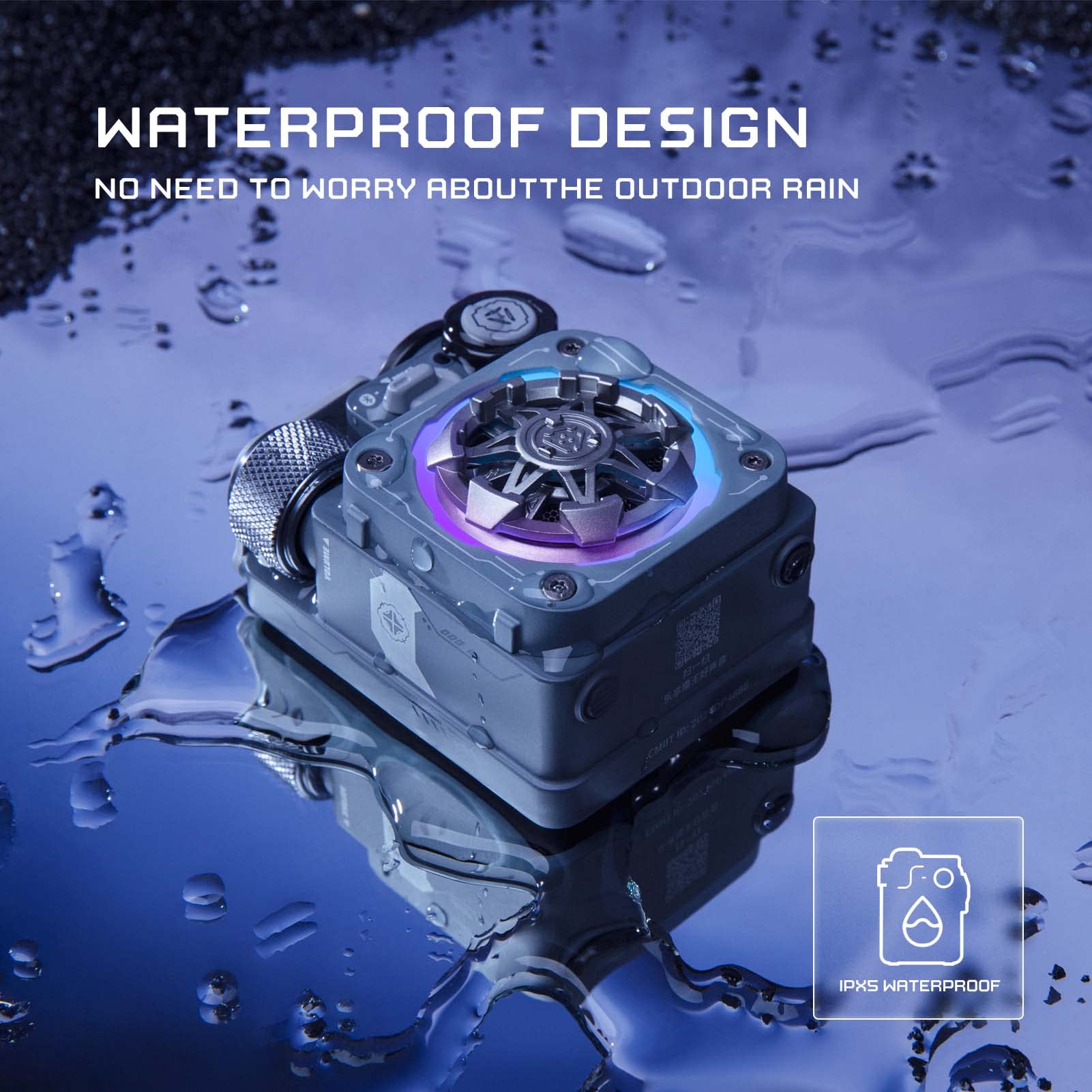 Muzen Cyber Cube-Pro Bluetooth Speaker, Bluetooth 5.0, Portable Speaker With Fidget Spinner, Crystal Clear Sound With Rgb Led Li