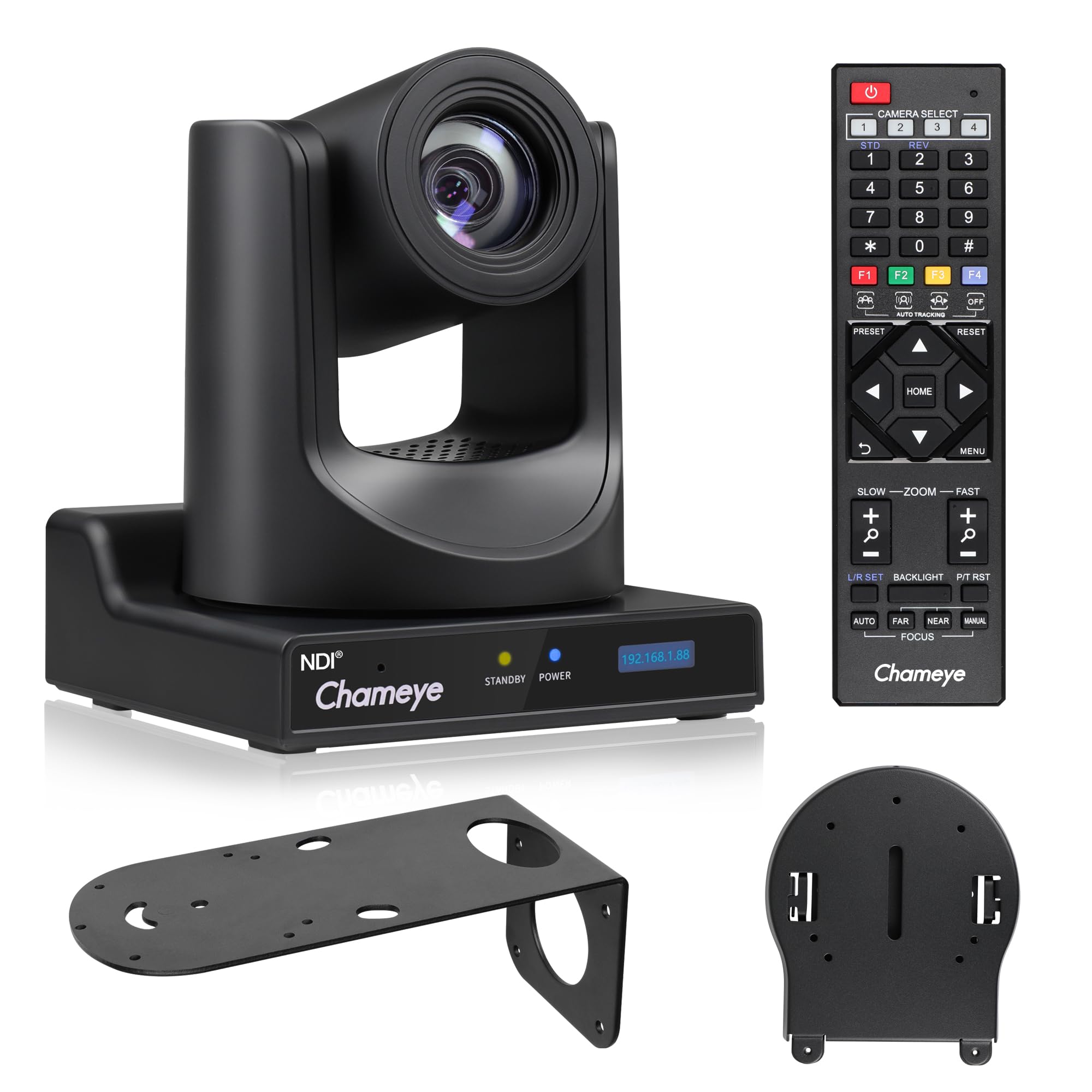 Chameye Ndi Ptz Camera 20X Optical Zoom Ai Auto Tracking Ptz Camera With Lcd Display, 3G Sdi Ip 1080P 60Fps Poe Live Streaming H