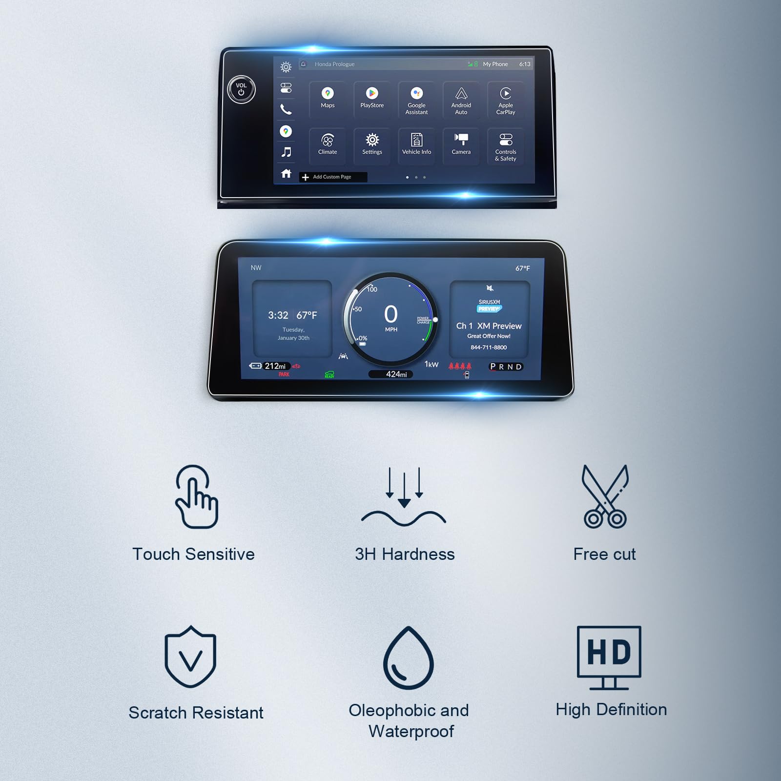 Bibibo 4Pcs For 2024 Honda Prologue Screen Protector 2024 Honda Prologue (Ex/Touring/Elite) &2024 Acura Zdx 11.3''Navigation &11