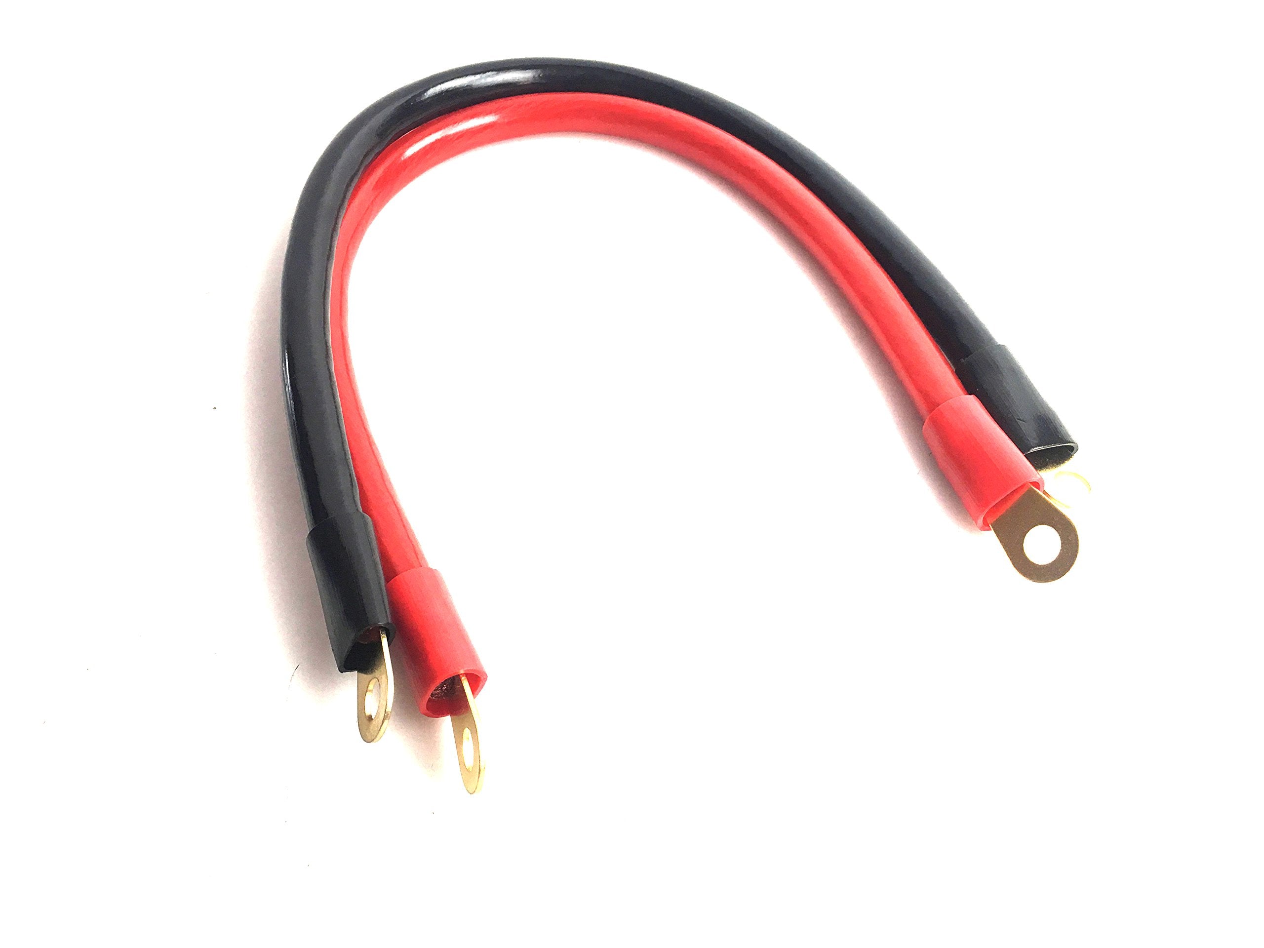 2/0 Awg Battery Cable 2 Feet Length With Gold Plated Terminal Lugs High Conductivity Terminal Ideal For Car, Boat Battery,Solar