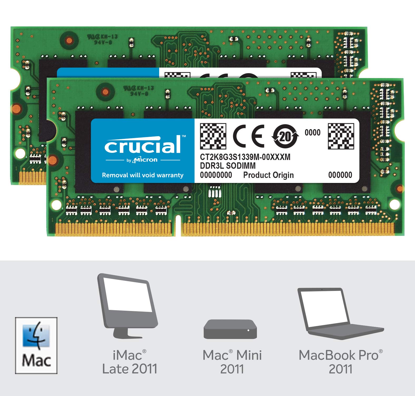 Crucial Technology 16Gb Kit (8Gbx2), 204 Pin Sodimm, Ddr3 Pc3 10600,