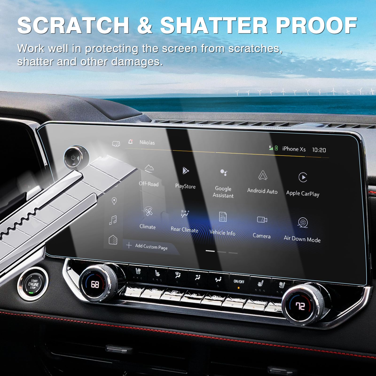 Karltys 2 Pack 11.3 Inch Screen Protector For Chevy Colorado Zr2 Z71 /Gmc Canyon At4 /Denali /At4X /Elevation 2023 2024 2025, Colorado Touchscreen Tempered Glass Car Radio Screen Cover Anti Glare