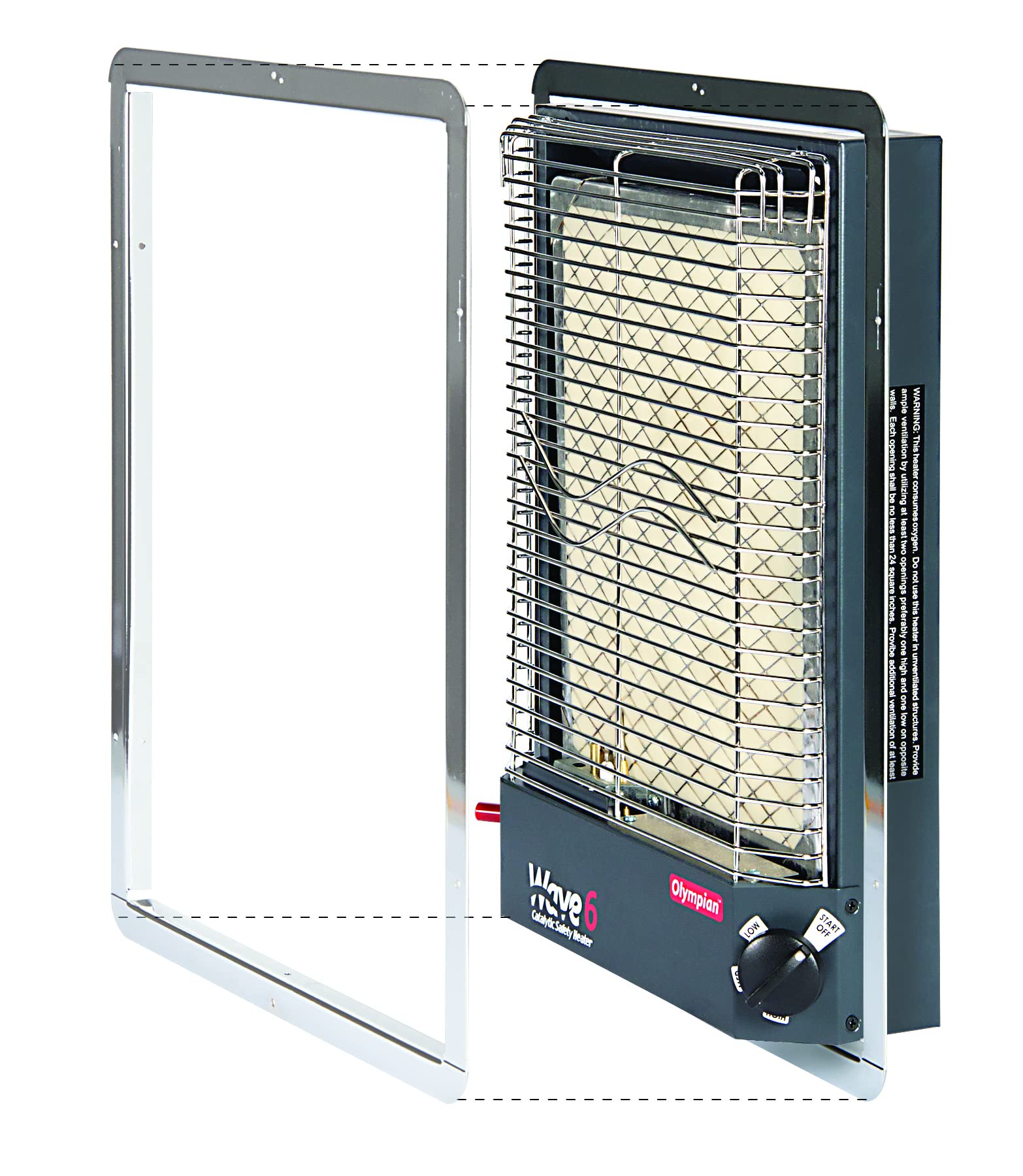 Camco Recess Mounting Kit For Olympian Wave 6 Heaters | Mounts Vertically Or Horizontally | Chrome (57692)