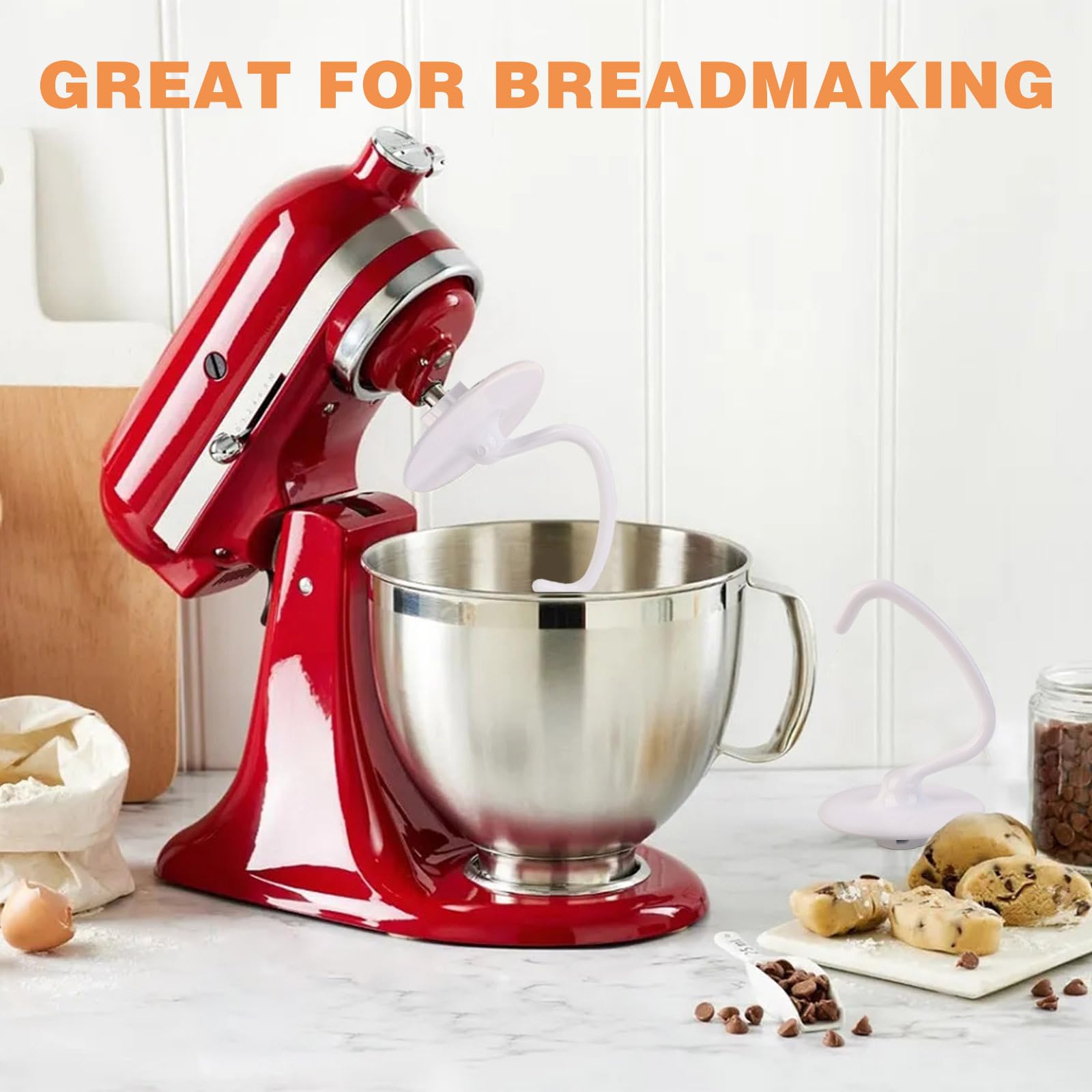 K45Dh Coated Dough Hook For Kitchenaid Mixer, Accessories And Attachments For K45 K45Ss Ksm90 Ksm150 Fits Kitchen Aid Tilt Head