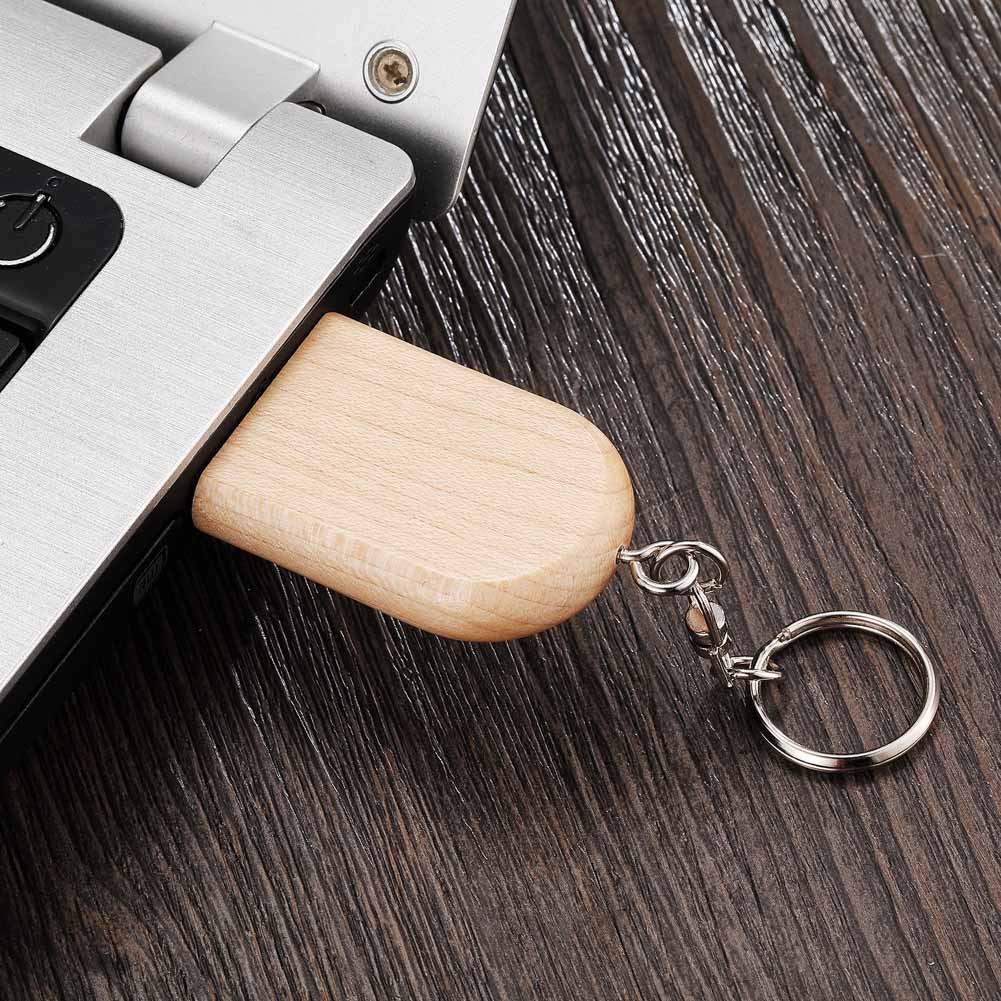 Garrulax Usb Flash Drive, Wooden 8Gb / 16Gb / 32Gb Usb2.0 Usb Memory Stick Date Storage Pendrive Thumb Drive(32Gb, Ellipse Maple