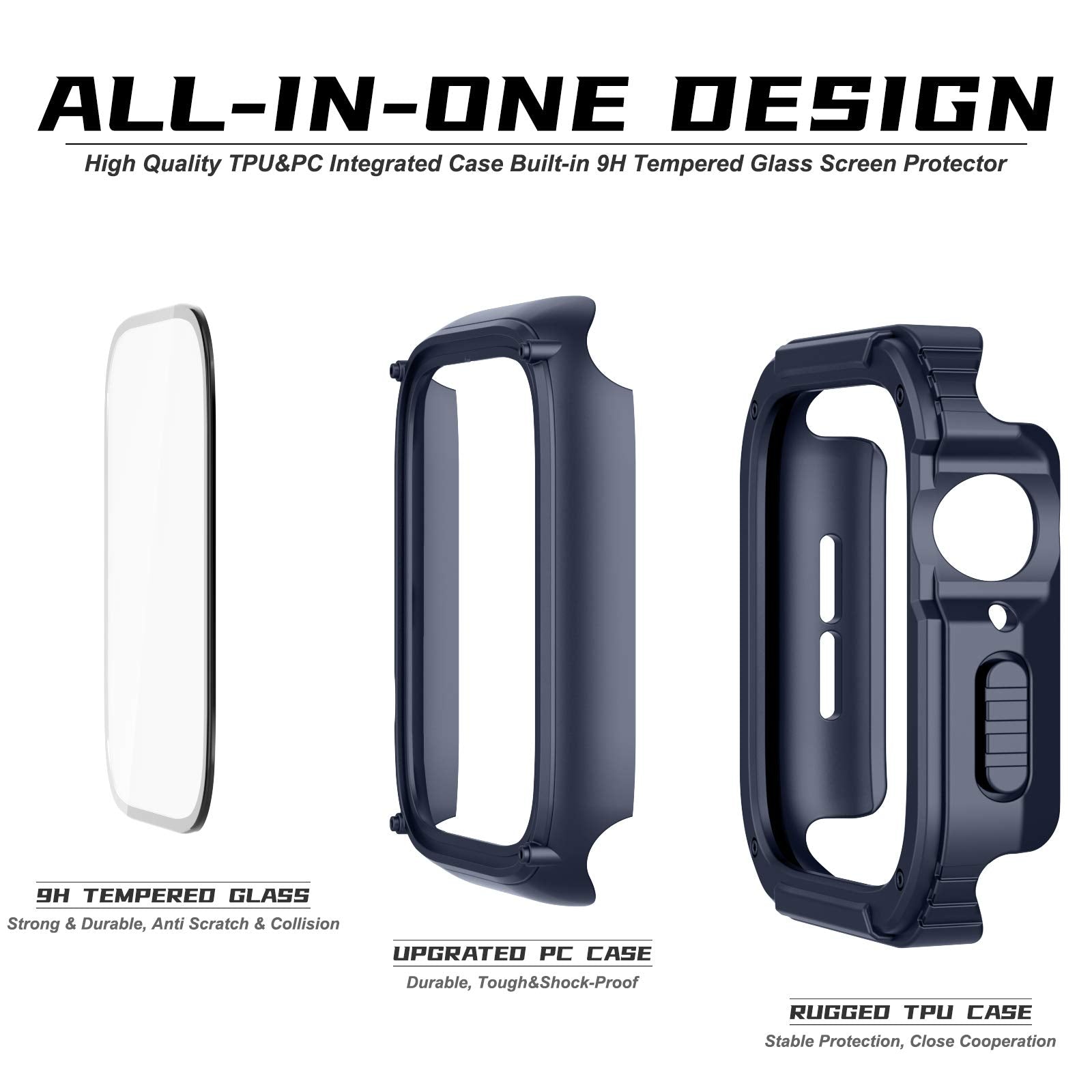 Recoppa Rugged Apple Watch Case 40Mm Series Se 6/5/4 With Screen Protector, Durable Military Grade Quattro Pro Series Drop Proof