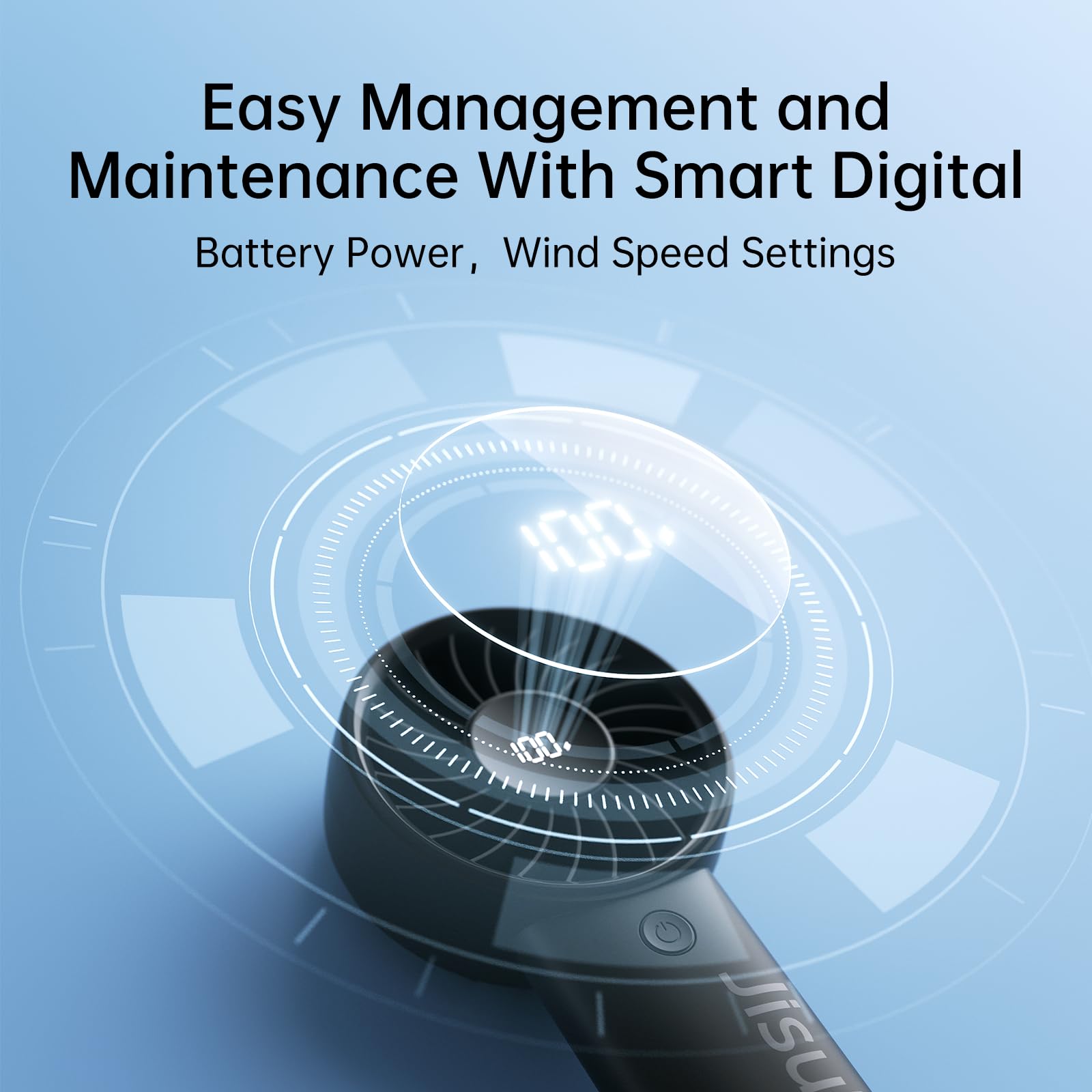 Jisulife Handheld Fan Life4 With Powerful Motor,Led Display,3600Mah Battery,5 Wind Speeds,Lanyard; Usb Rechargeable Hand Held Fa