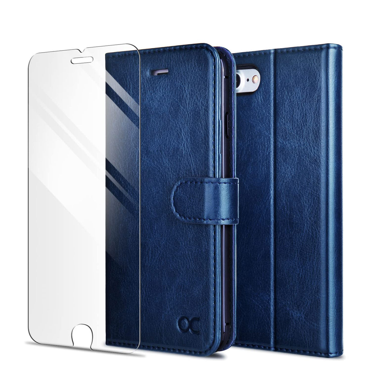 Ocase Wallet Case Compatible For Iphone Se 2022 5G, Iphone 7/8/Se 2020 Case [Card Slot] [Kickstand] [Screen Protector] Pu Leathe