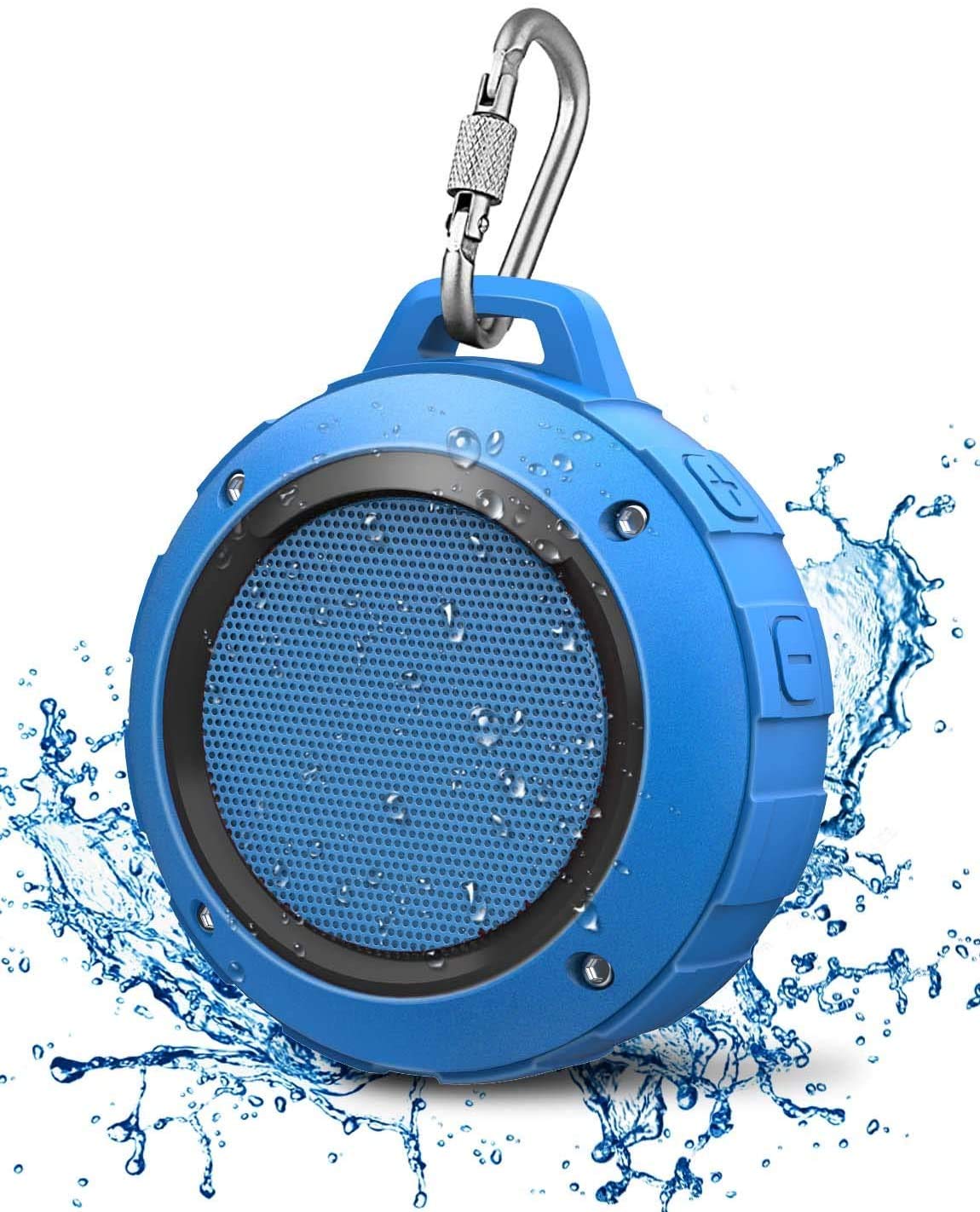 Kunodi Bluetooth Shower Speaker With Ipx7 Waterproof, Dynamic Lights, Crisp Clear Sound, True Wireless Stereo, Clip Portable For Pool Beach Boat Kayak Float Golf