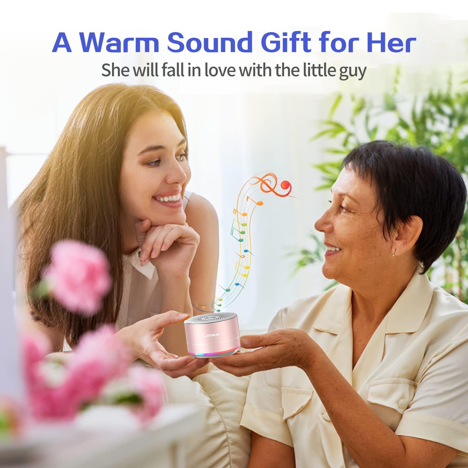 Lenrue Portable Wireless Bluetooth Speaker With Built In Mic,Handsfree Call,Aux Line,Hd Sound And Bass For Iphone Ipad Android Smartphone And More (Pink+Case)