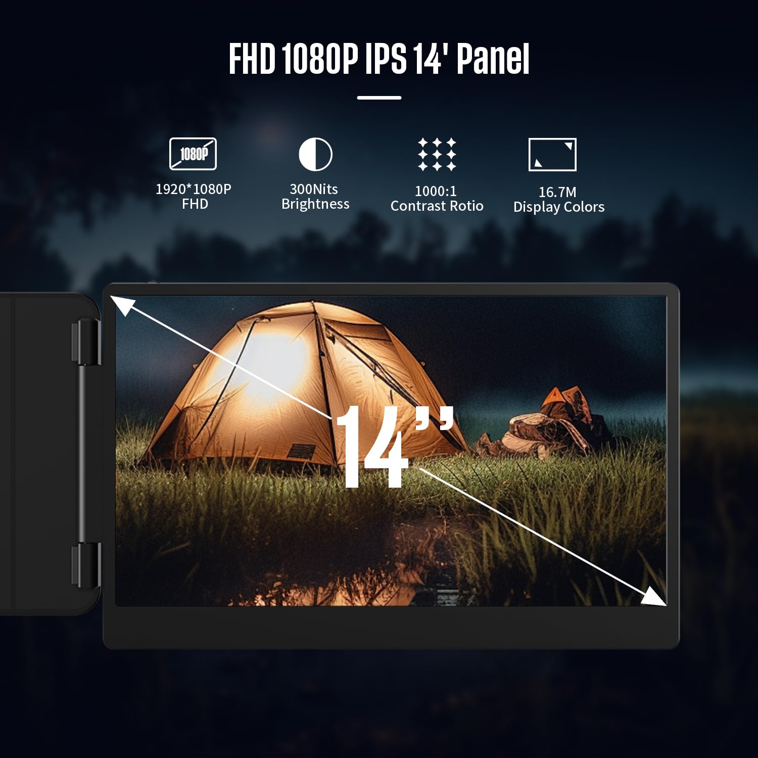 Allvia Laptop Screen Extender 14    1080P Fhd Ips, Portable Monitor For Laptop 13 17   , Triple Monitor Extended For Laptops Wit