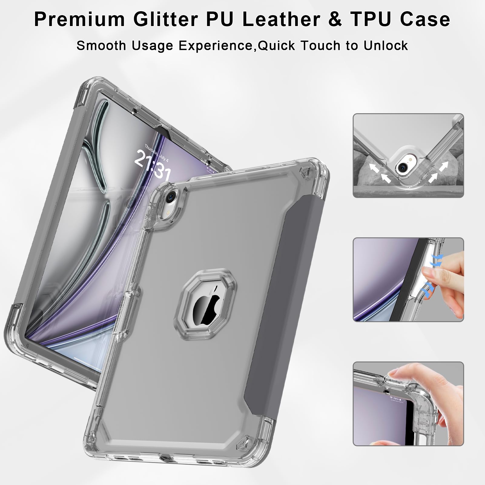 Sevrok Ipad Air 11'' M2 (2024)/Air 5Th/4Th Gen 10.9'' Case, Pencil Holder, Soft Leather Trifold Stand, Magnetic Smart Cover With