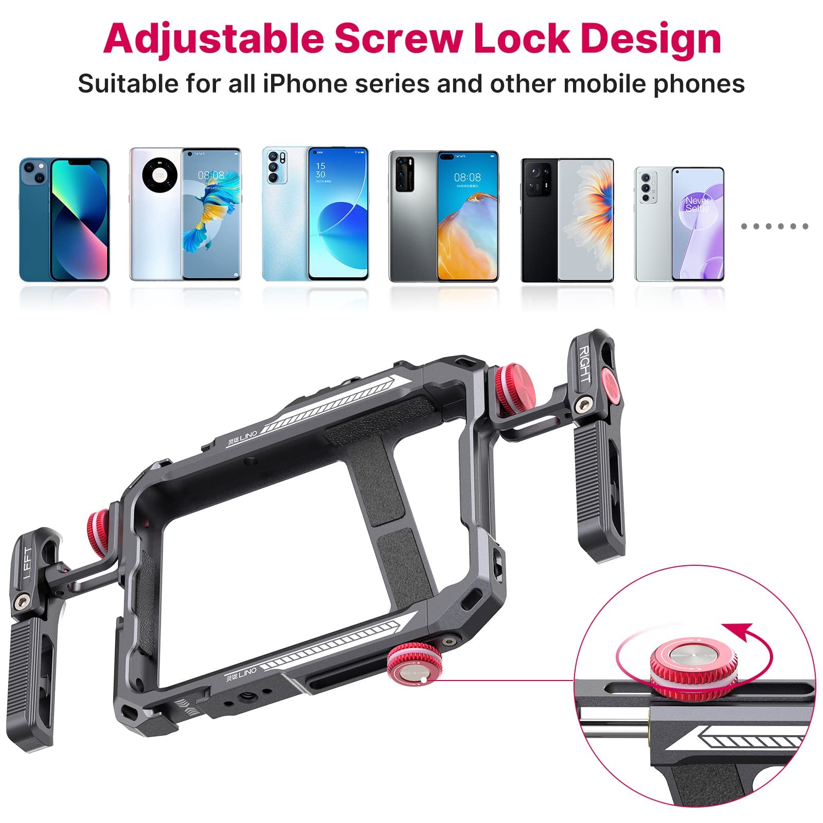 Ulanzi Smartphone Video Rig With Handle, Lino Filmmaking Case Aluminum Alloy Phone Video Stabilizer Grip Tripod Mount For Video