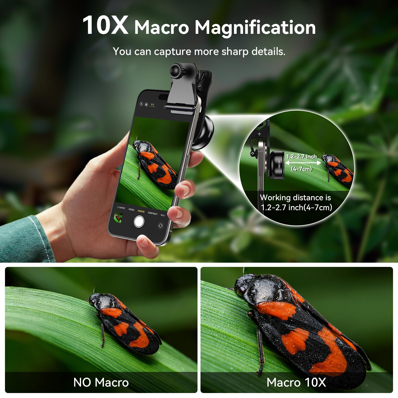 Apexel Professional Macro Photography Lens For Smartphone, Macro Lenses For Iphone, Samsung, Galaxy, Oneplus, Android Phone(Fits