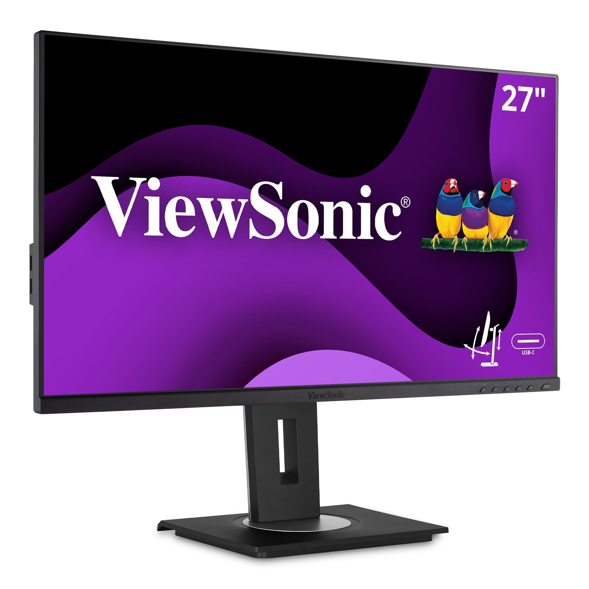 Viewsonic Vg2755 27 Inch Ips 1080P Monitor With Usb C 3.1, Hdmi, Displayport, Vga And 40 Degree Tilt Ergonomics For Home And Off