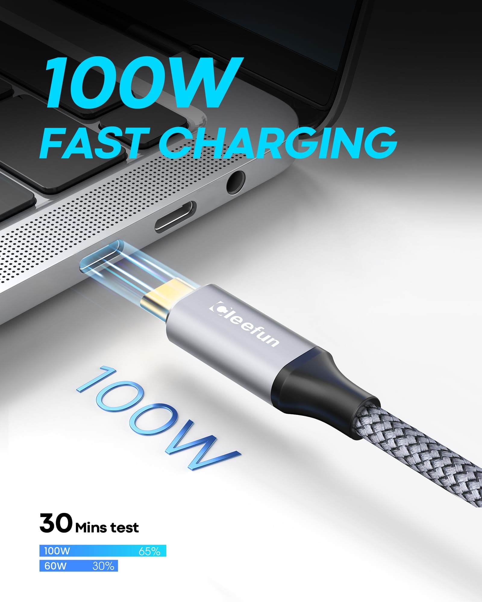 Cleefun Usb C Extension Cable 1Ft, Usb C 3.2 Male To Usb C Female Extension Cable, 10Gbps Data & 4K Video Sync Transfer Usb C Extender Cable 100W Fast Charging For Usb C Hub, Laptop, Tablet, Phone