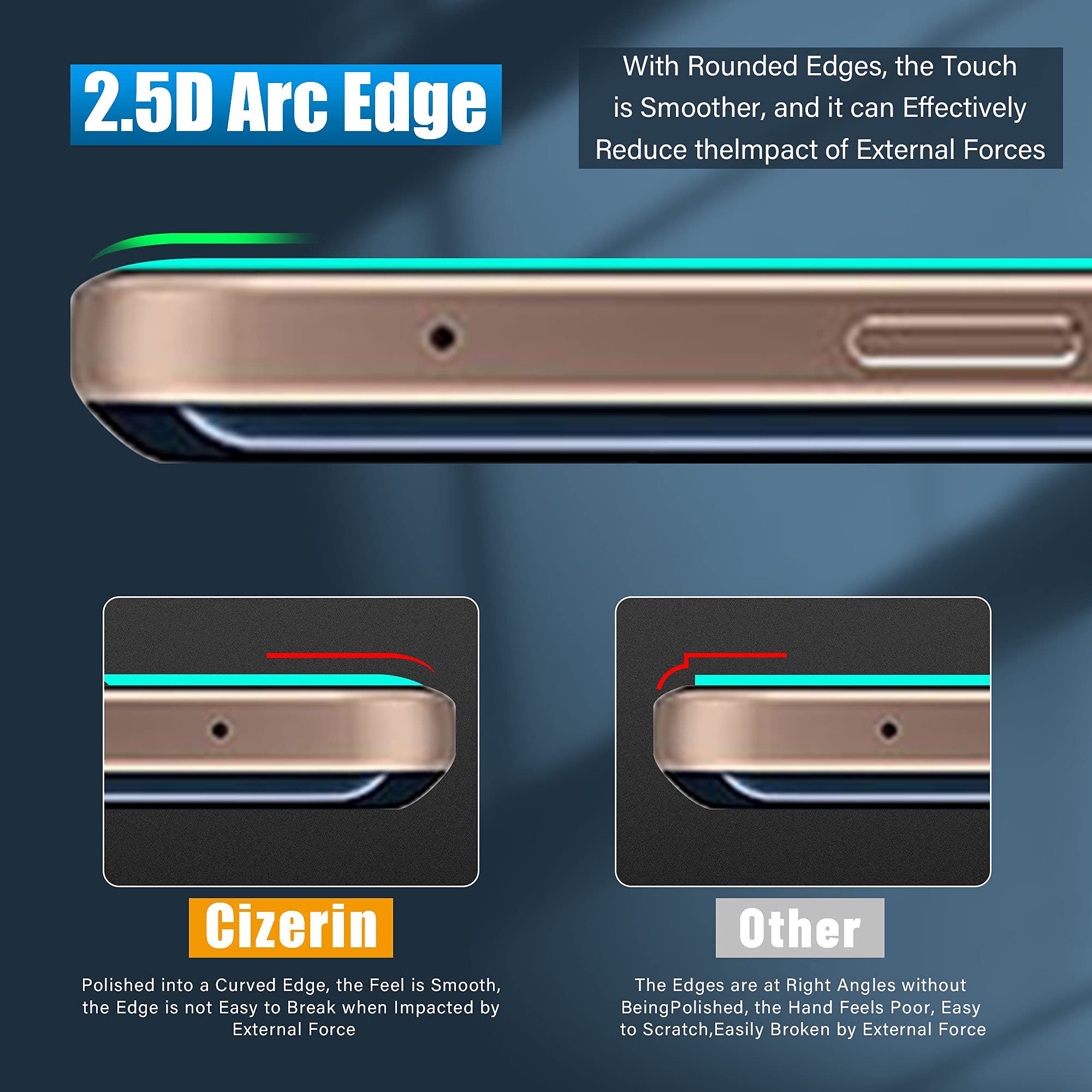 Cizerin [2+2 Pack] Tempered Glass Screen Protector For Lg V60 Thinq /5G / 5G Uw   And Camera Lens Protector   Anti Fingerprint