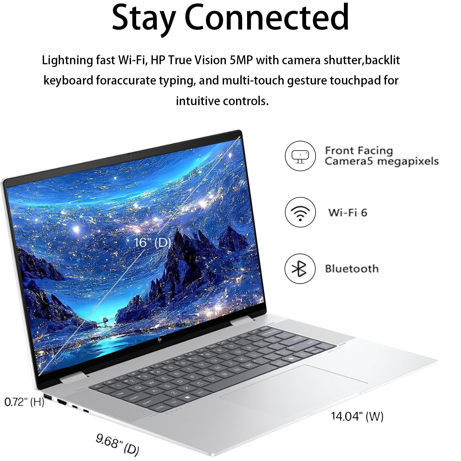 Hp Envy X360 16'' Ultra 7 Ai Convertible 2-In-1 Laptop, 16'' Fhd+ Touchscreen, Intel Ultra 7 155U (Beats Intel I7-1355U), 16Gb R