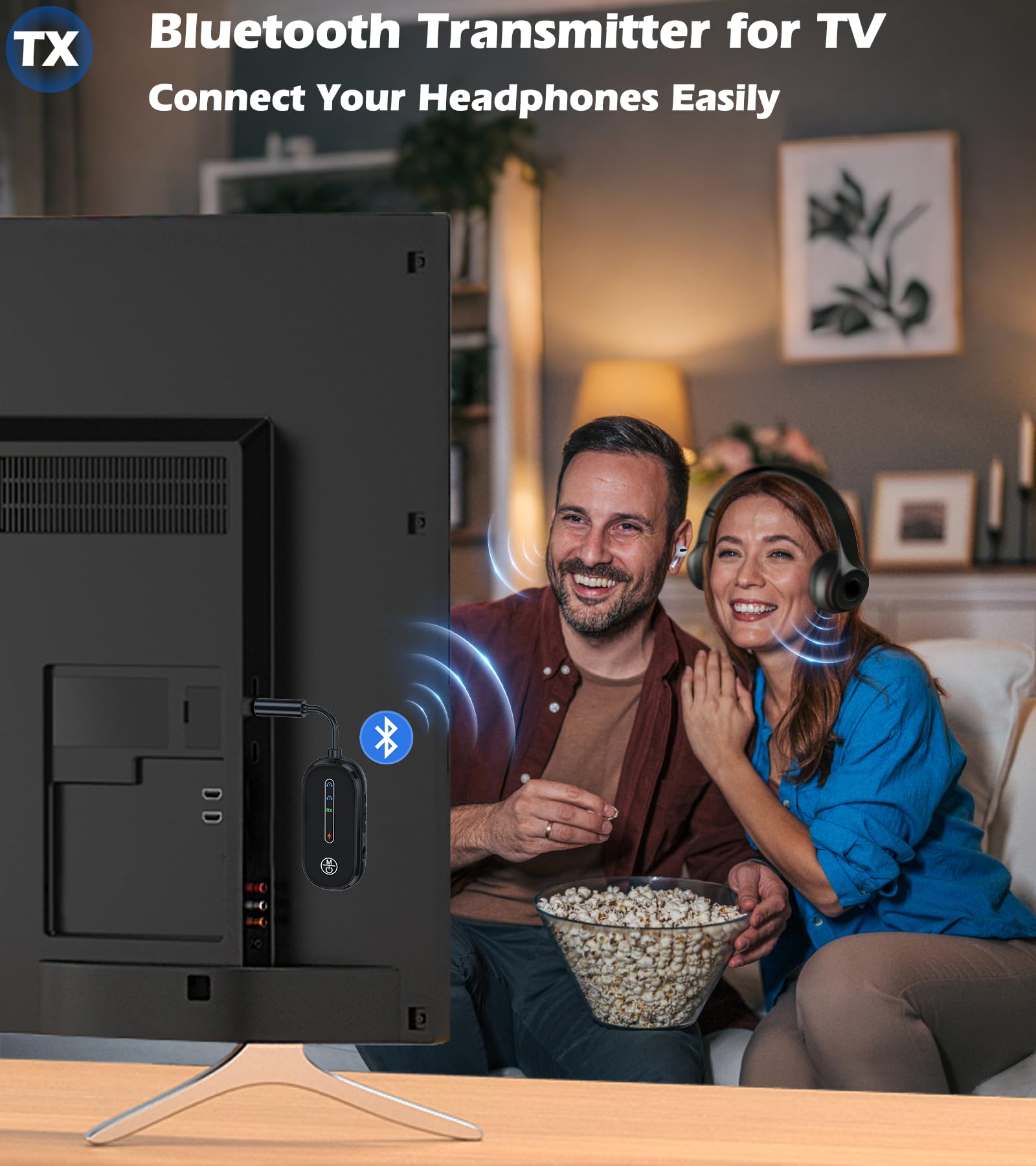 Airplane Bluetooth Adapter For 2 Airpods/Headphones, Kaiy Bluetooth 5.4 Audio Transmitter Receiver, Wireless Transmitter For Tv