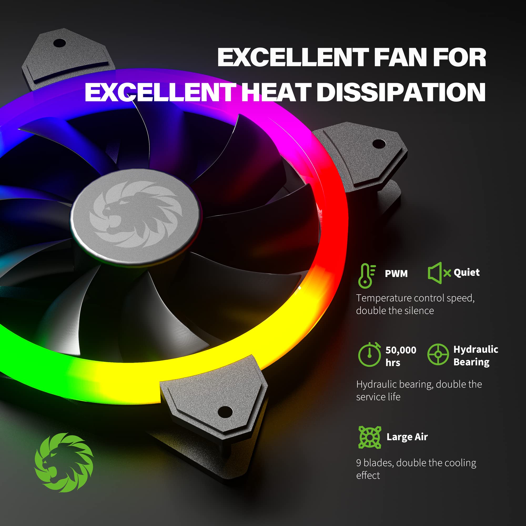 Gamemax 1050W Atx 3.0 & Pcie 5.0 Power Supply, 80+ Gold Certified, Addressable Rgb Sync, Fully Modular Atx Gaming Power Supply,