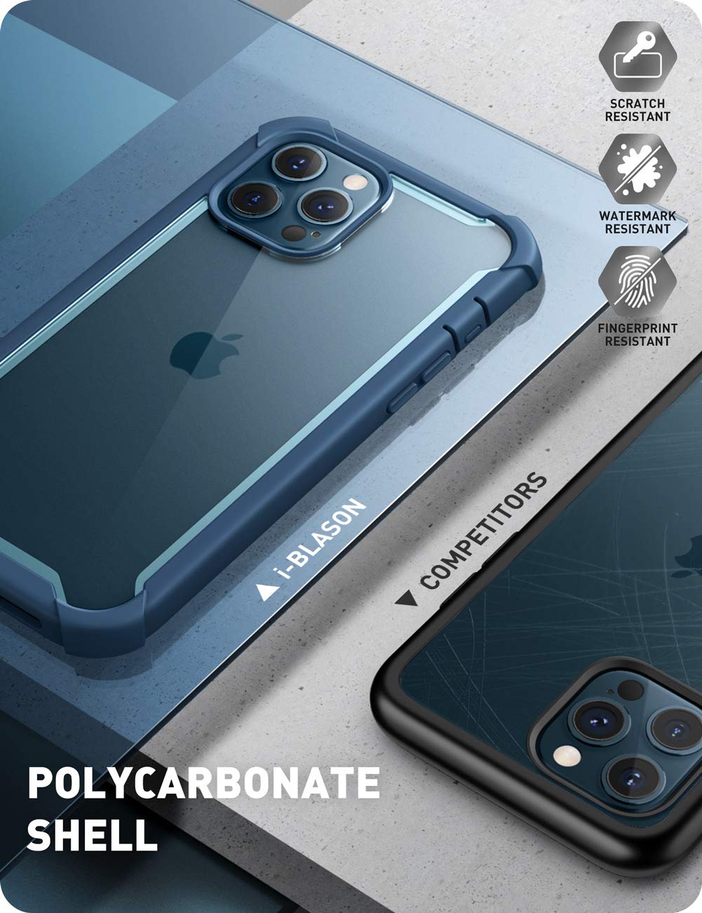 I Blason Ares Case For Iphone 12 Pro Max 6.7 Inch (2020 Release), Dual Layer Rugged Clear Bumper Case With Built In Screen Prote
