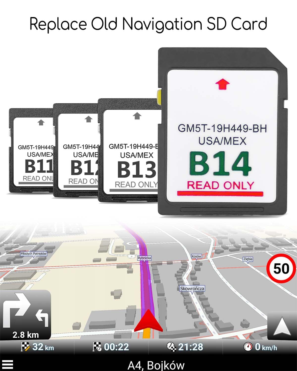 2023 Latest Maps B14 Navigation Sd Card Fit For Ford Lincoln Sync2 System, Updated Navigation Sd Card Support Usa/Mexico New Map
