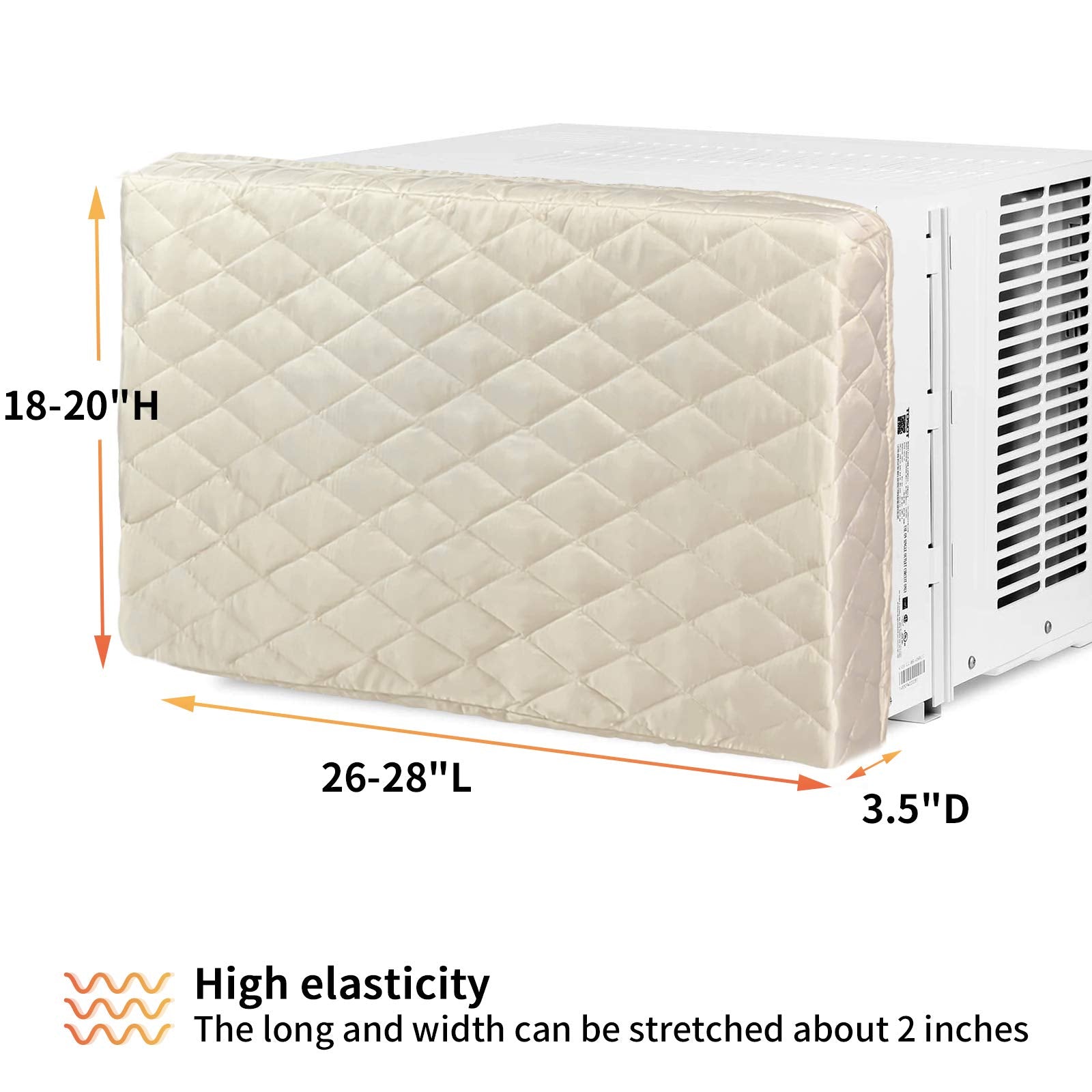 Homydom Ac Cover Indoor, Air Conditioner Cover Inside Ac Unit Cover Double Insulation Defender, High Elasticity, Light Yellow L