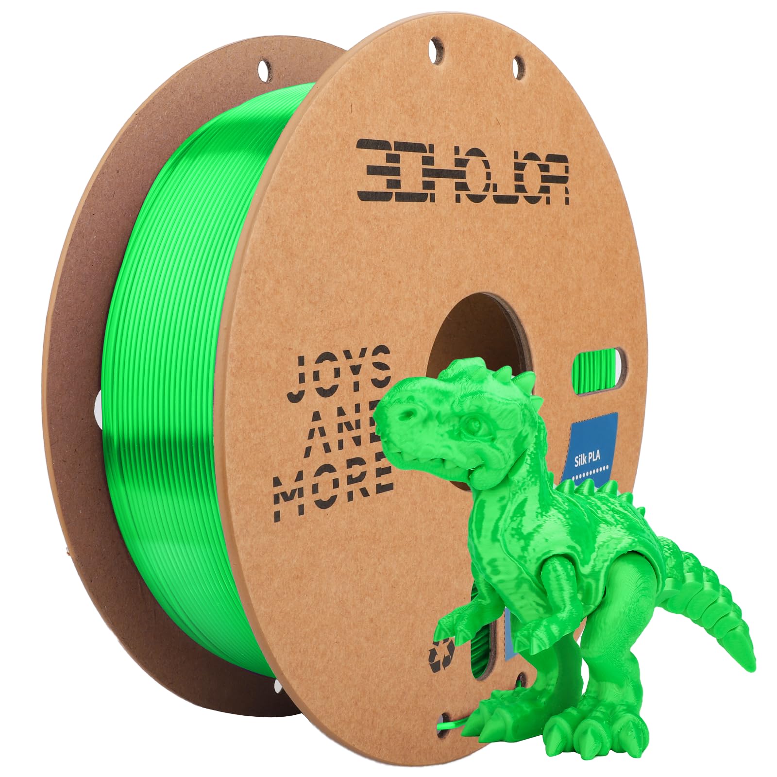 3Dhojor Silk Pla Filament 1.75Mm, Silk Pla 3D Printer Filament, 2.2 Lbs (1Kg) Cardboard Spool, Fit Most Fdm 3D Printer,Green