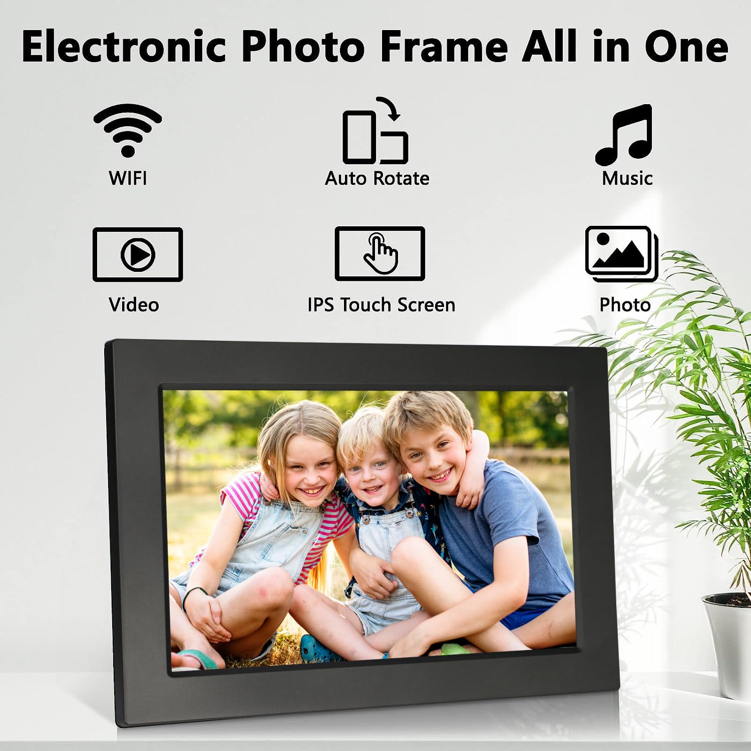 [Gift] Kastiss 10.1 Inch Smart Wifi Digital Photo Frame,1920 * 1200Hd Ips Touch Screen,Auto Rotate,Built In 16Gb Memory,Share Mo