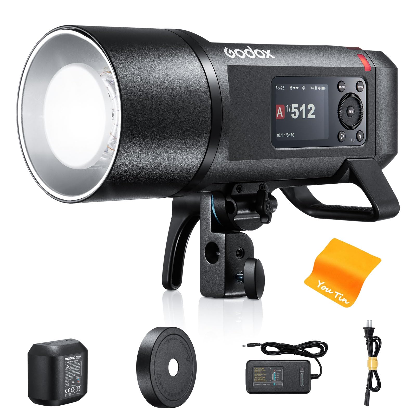 Godox AD600 Pro II Strobe Light Photography,AD600Pro 600Ws Outdoor Studio Flash Monolight,TTL 2.4G Wireless System,40W Bi-Color 