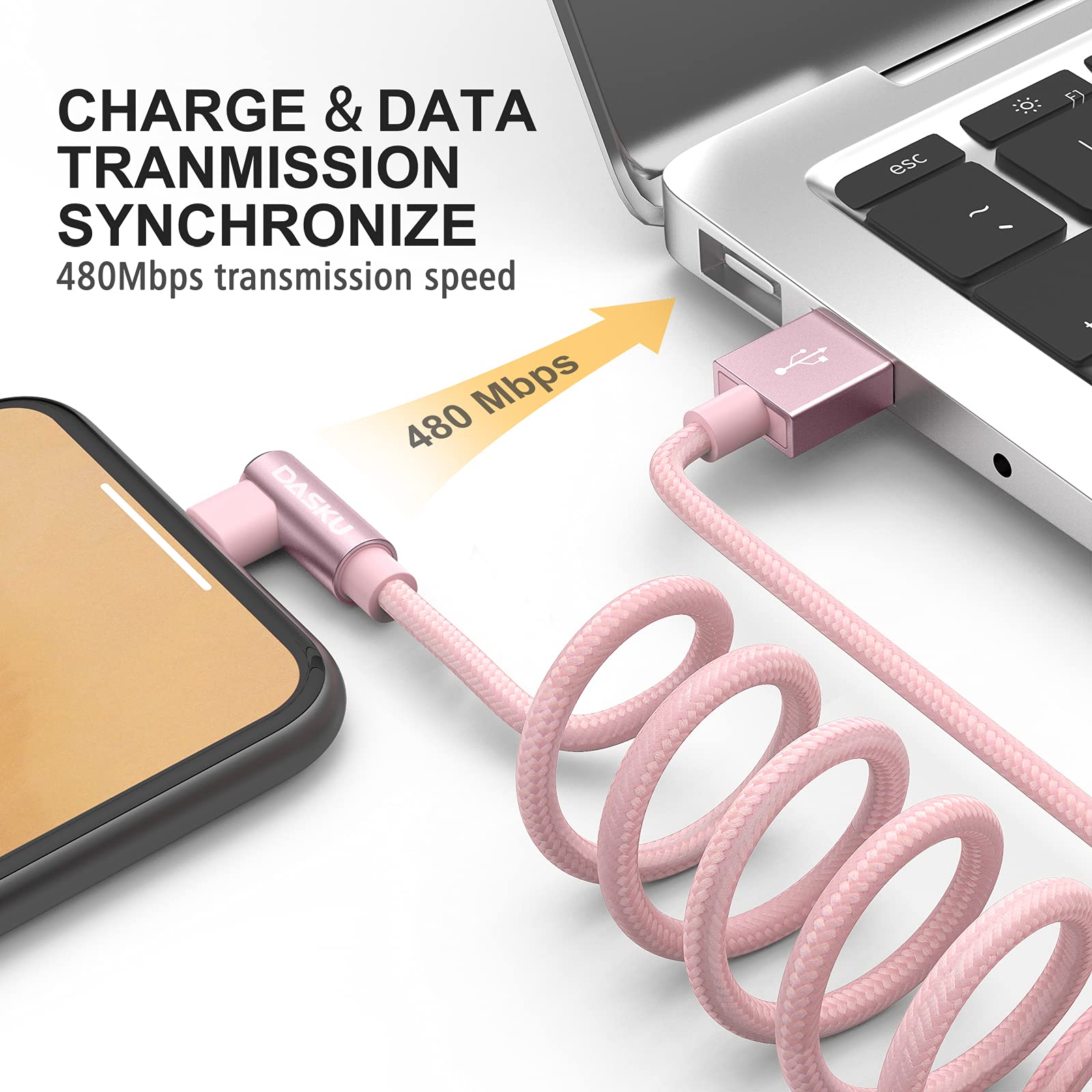 2 Pack 90 Degree Iphone Charger 10Ft Mfi Certified Lightning Cable Right Angle Long Nylon Briaded Cord Compatible With Apple Iph