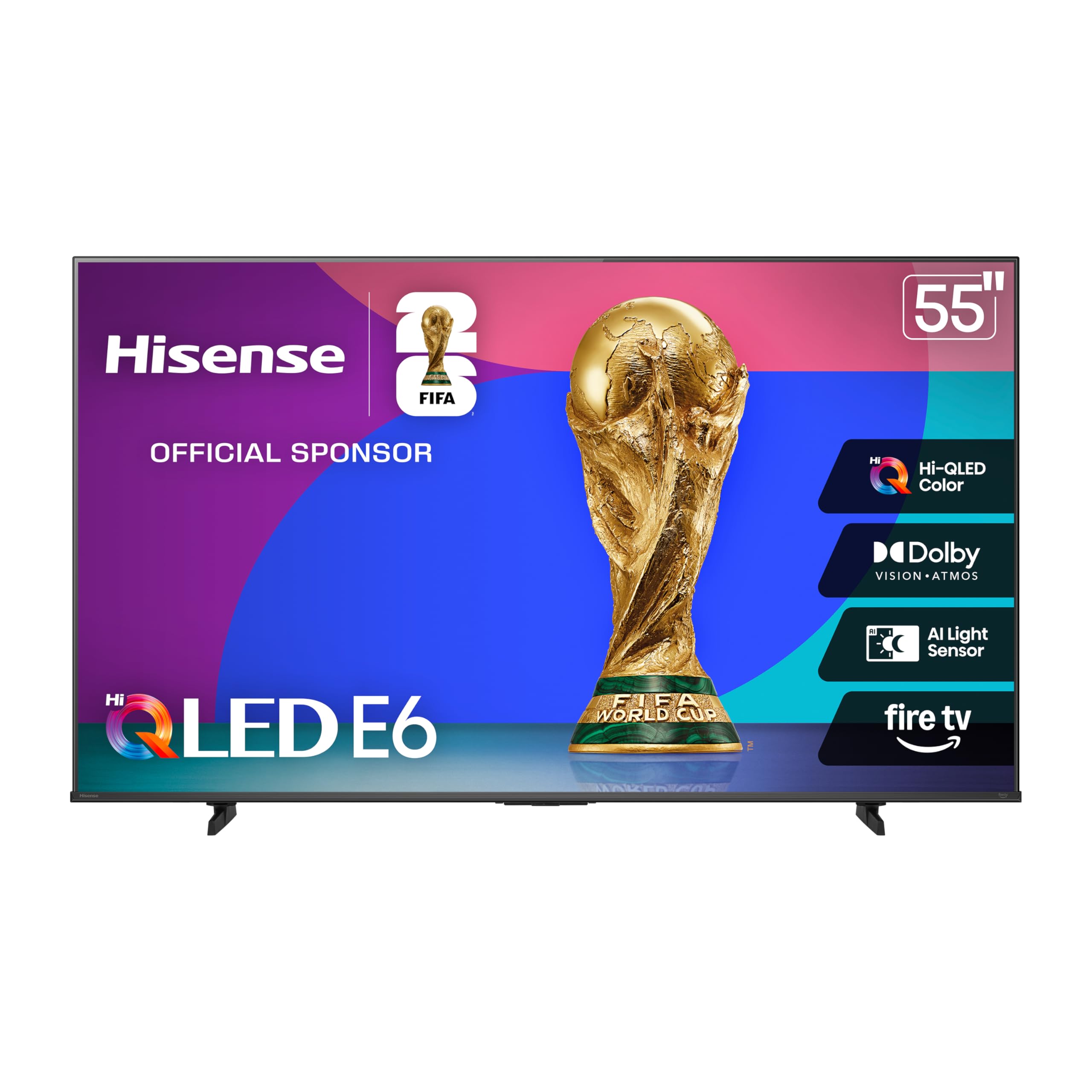 Hisense 55 E6 Cinema Series Hi-QLED 4K UHD Smart Fire TV (55E6QF, 2025 Model) - AI Light Sensor, Dolby Vision  Atmos, Voice Remo