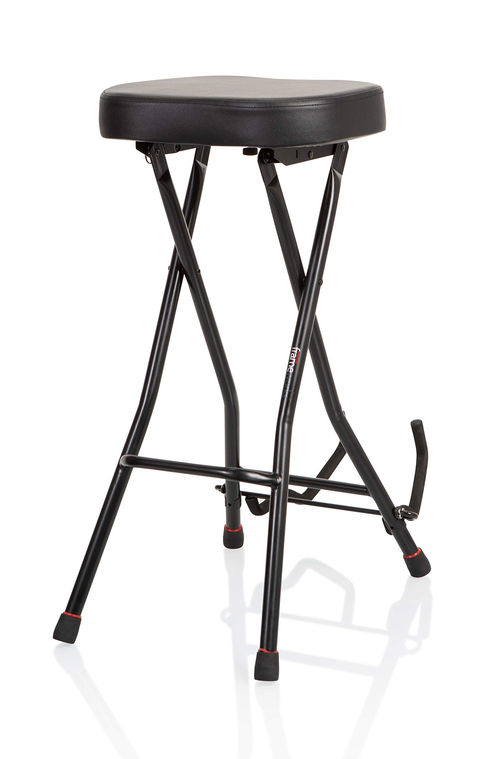 Gator Frameworks Foldable Guitar Stool With Padded Seat And Rear Mounted Guitar Hanger; (Gfw Gtrstool)