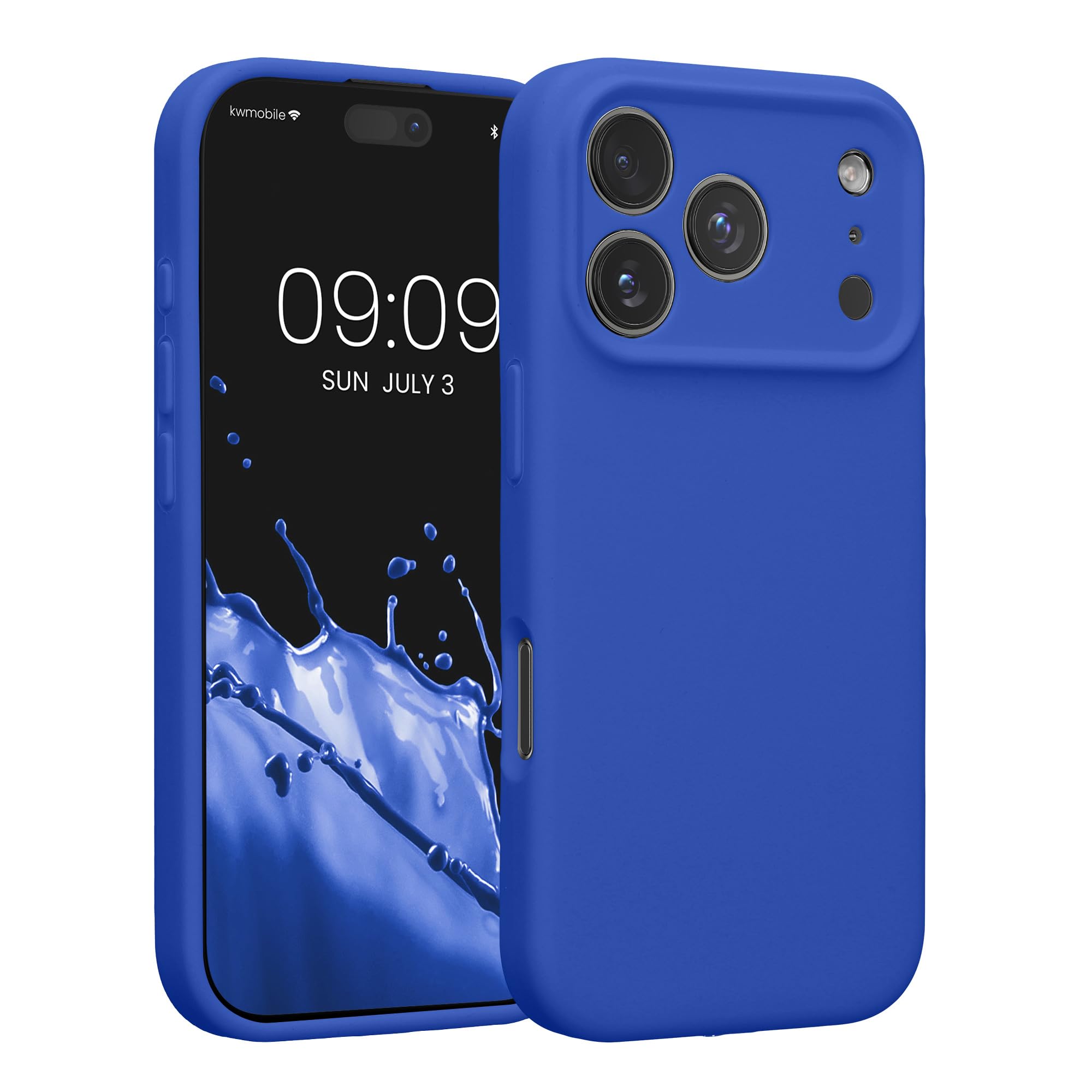 kwmobile Case Compatible with Apple iPhone 17 Pro Case - Slim TPU Silicone Phone Cover - Soft Touch Finish - Baltic Blue