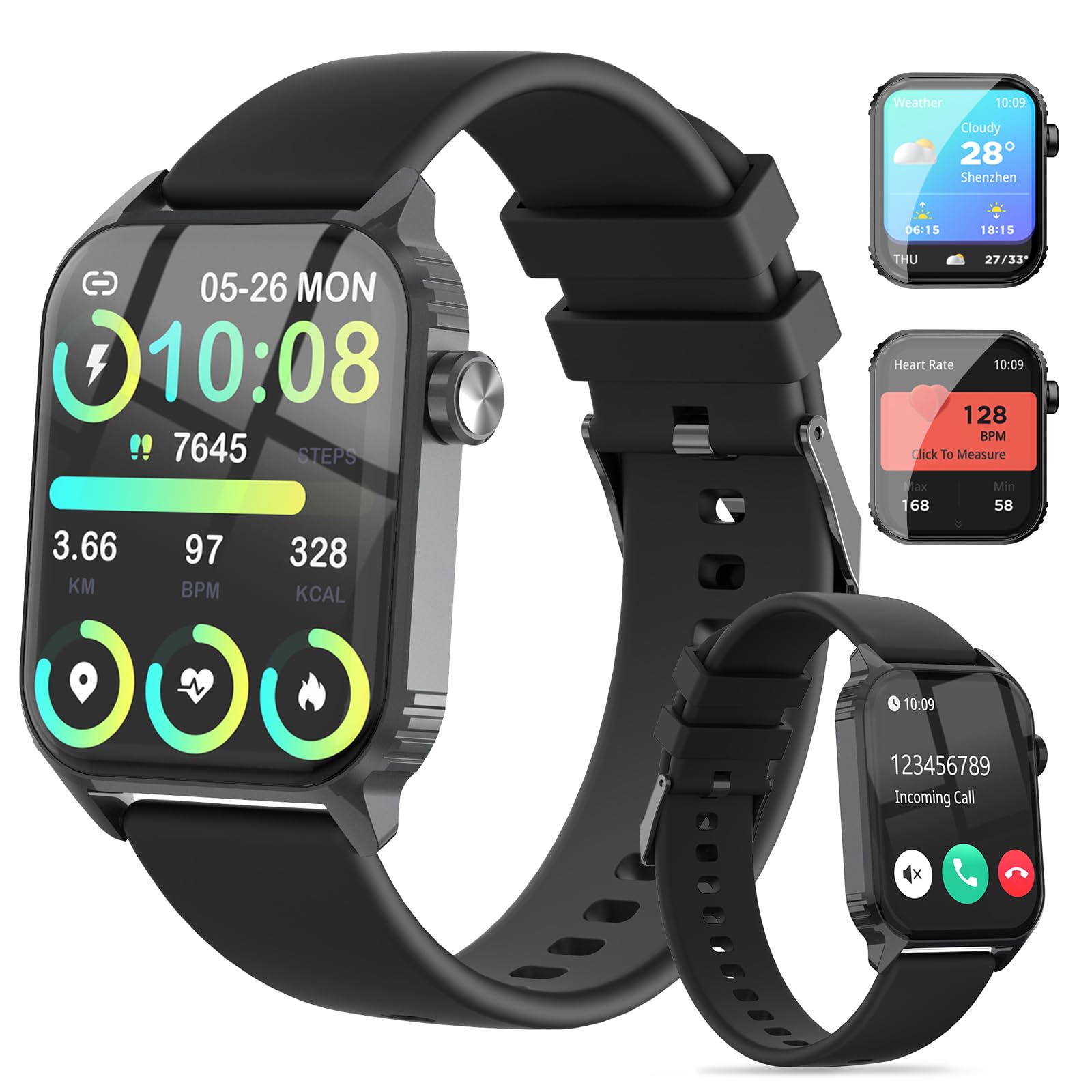Smart Watch for Men, 120 Sports Modes Smartwatch with 1.83 HD, Alexa Builtin, Heart Rate/Sleep Monitor, IP67 Waterproof, Bluet