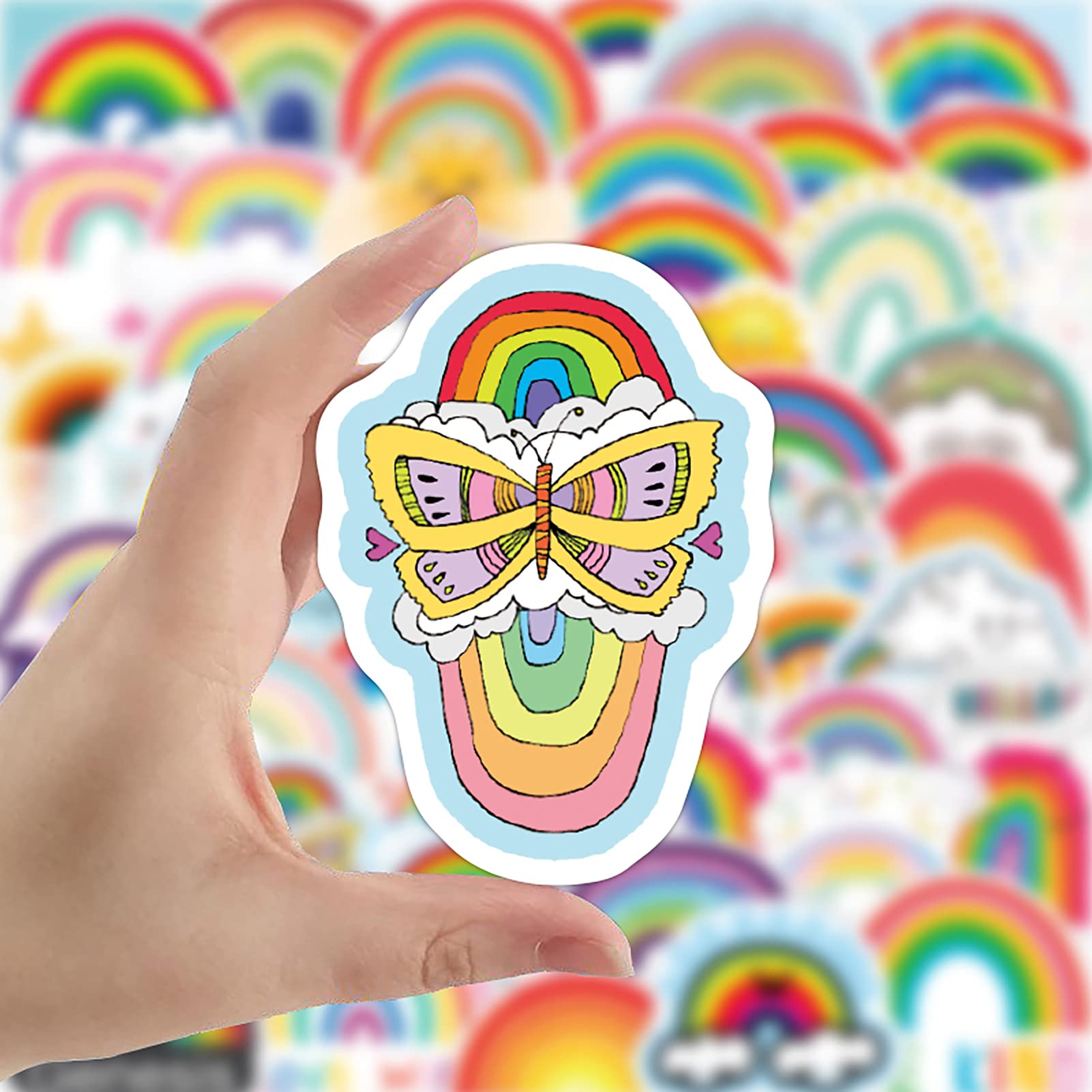 103Pcs Rainbow Waterproof Vinyl Stickers Decals Vsco Aesthetic Stickers For Laptop Water Bottles Bike Skateboard Luggage Compute