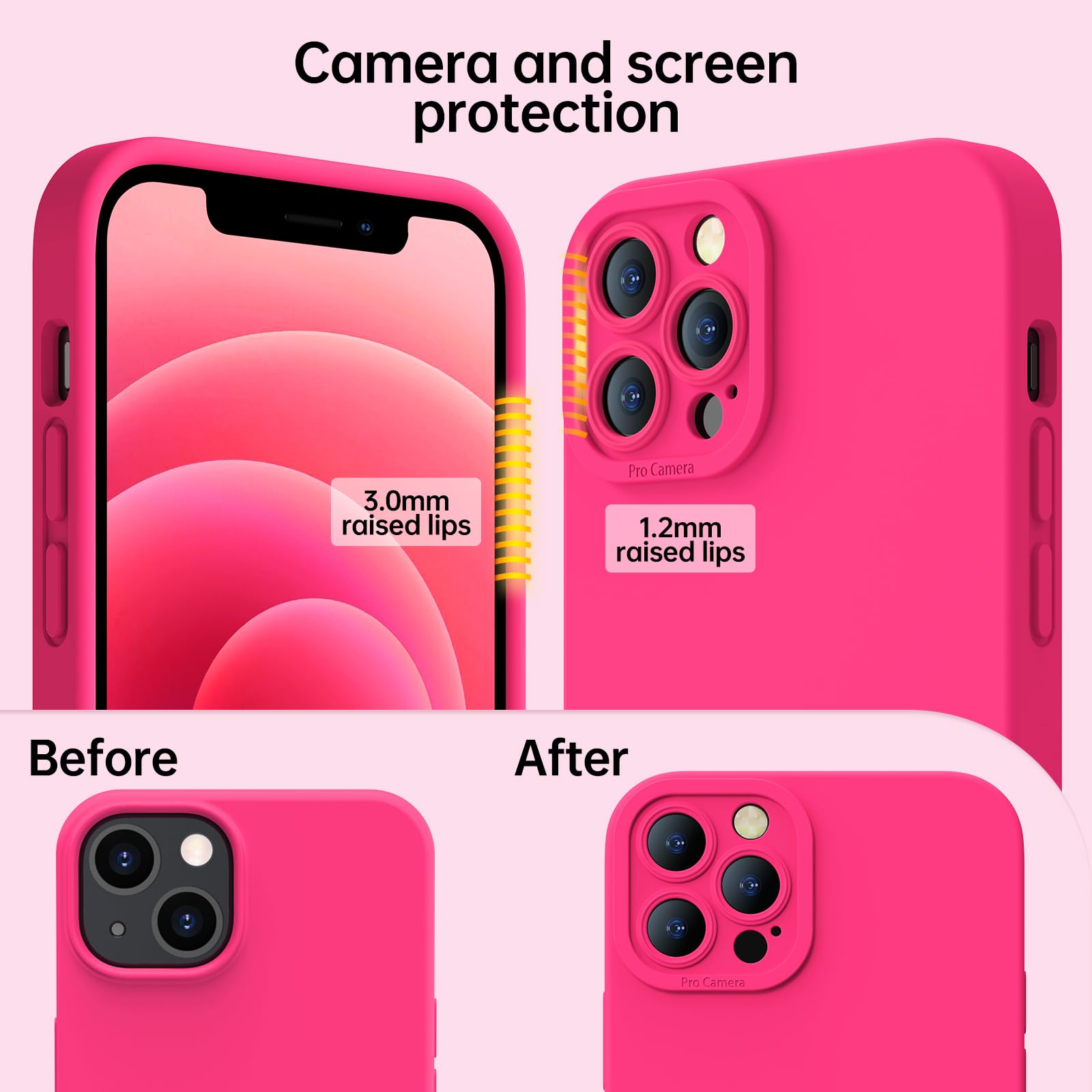Kiresen Designed For Iphone 13 Pro Case   Upgraded Enhanced Camera Protection   Soft Microfiber Lining Inside   Liquid Silicone