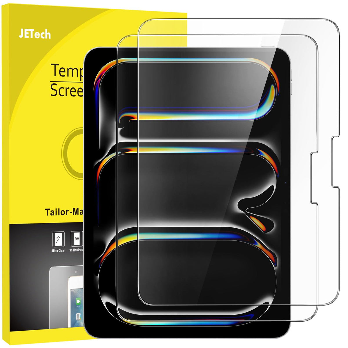 Jetech Screen Protector For Ipad Pro 11 Inch M4 (2024), 9H Tempered Glass Film, Hd Clear, 2 Pack