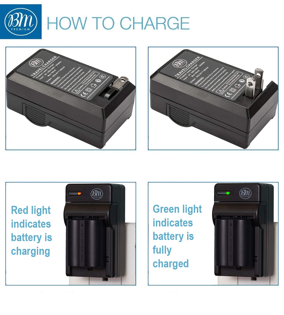 BM Premium Pack of 2 CGA S006 Batteries and Battery Charger for Panasonic Lumix DMC FZ7, DMC FZ8, DMC FZ18, DMC FZ28, DMC FZ30, DMC FZ35, DMC FZ38, DMC FZ50 Digital Camera