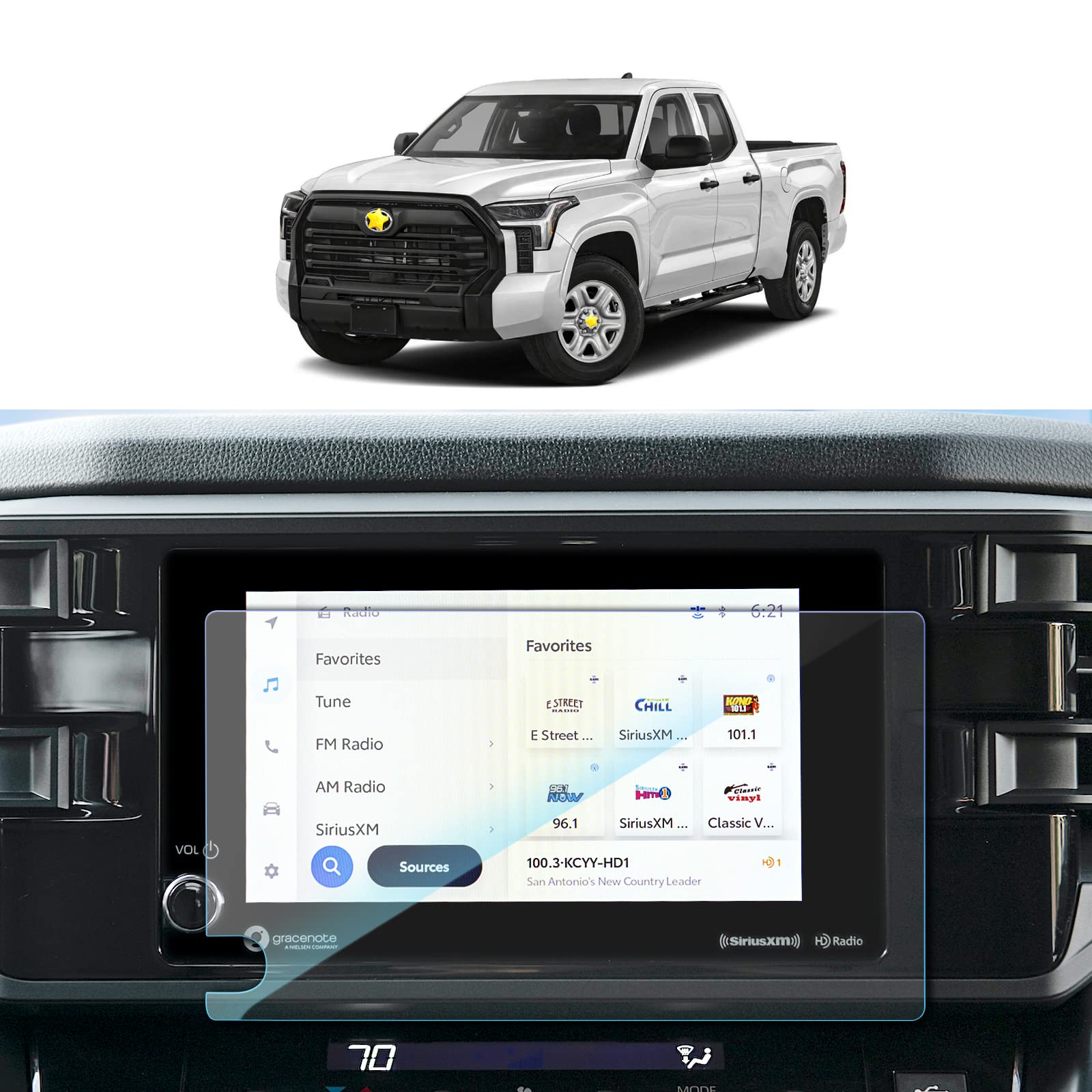 Sktu Screen Protector For 2022 2025 Toyota Tundra (Sr/Sr5) 2023 2025 Toyota Sequoia 8In Screen Tempered Glass Hd Clear Toyota Tundra 2024 Accessories