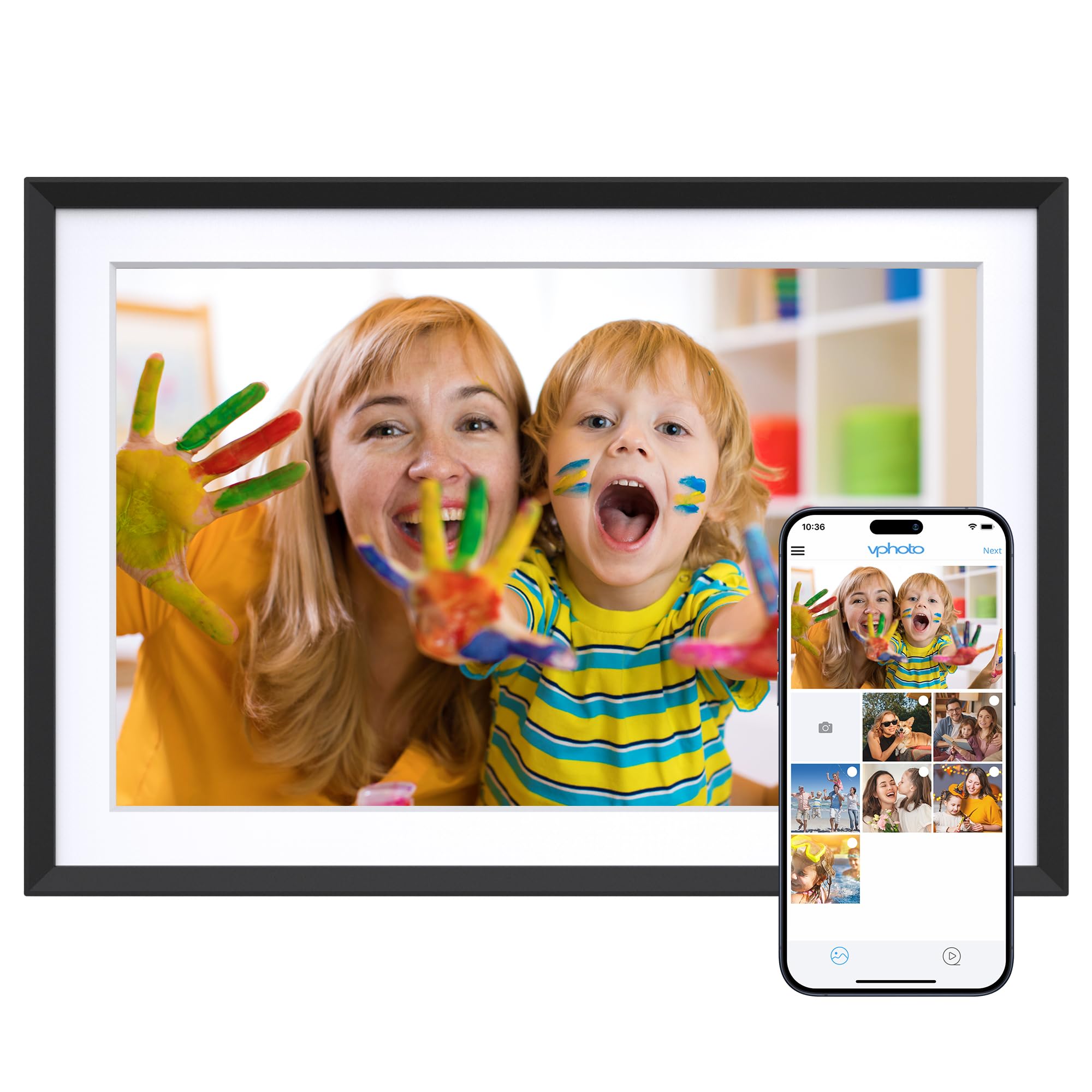 Dragon Touch 10.1'' Wifi Digital Picture Frame   1280*800 Hd Ips Touch Screen Digital Photo Frame Display, Auto Rotate, Share Ph