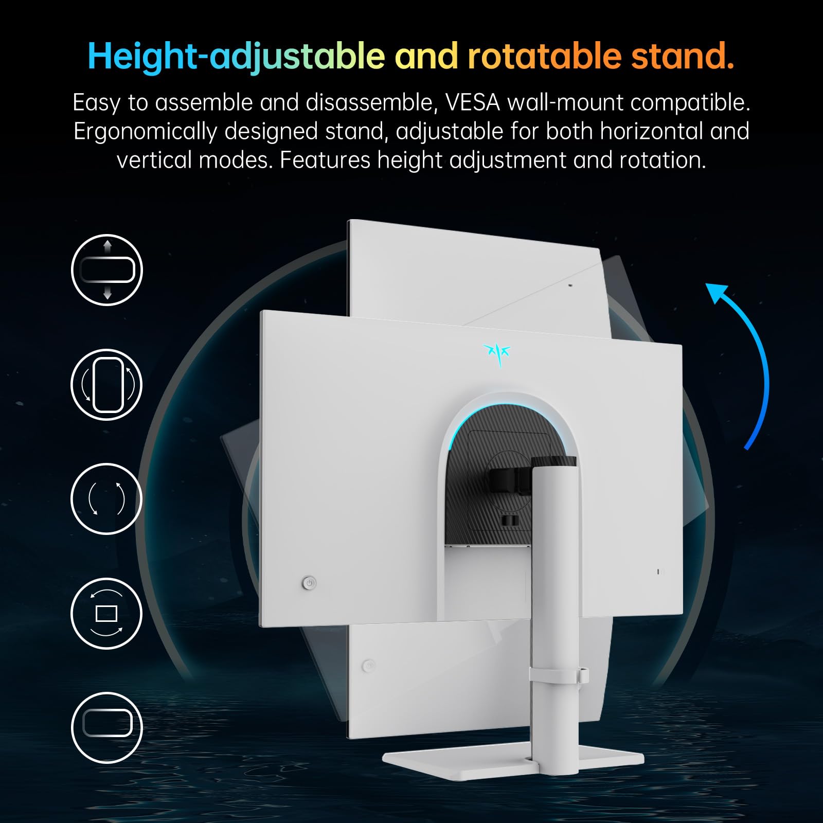 Ktc Monitor 27 Inch White Gaming Monitor Wqhd (2560X1440) Fast Ips, 300Hz (Supports 320Hz Via Overclocking) 1Ms 144% Srgb High B